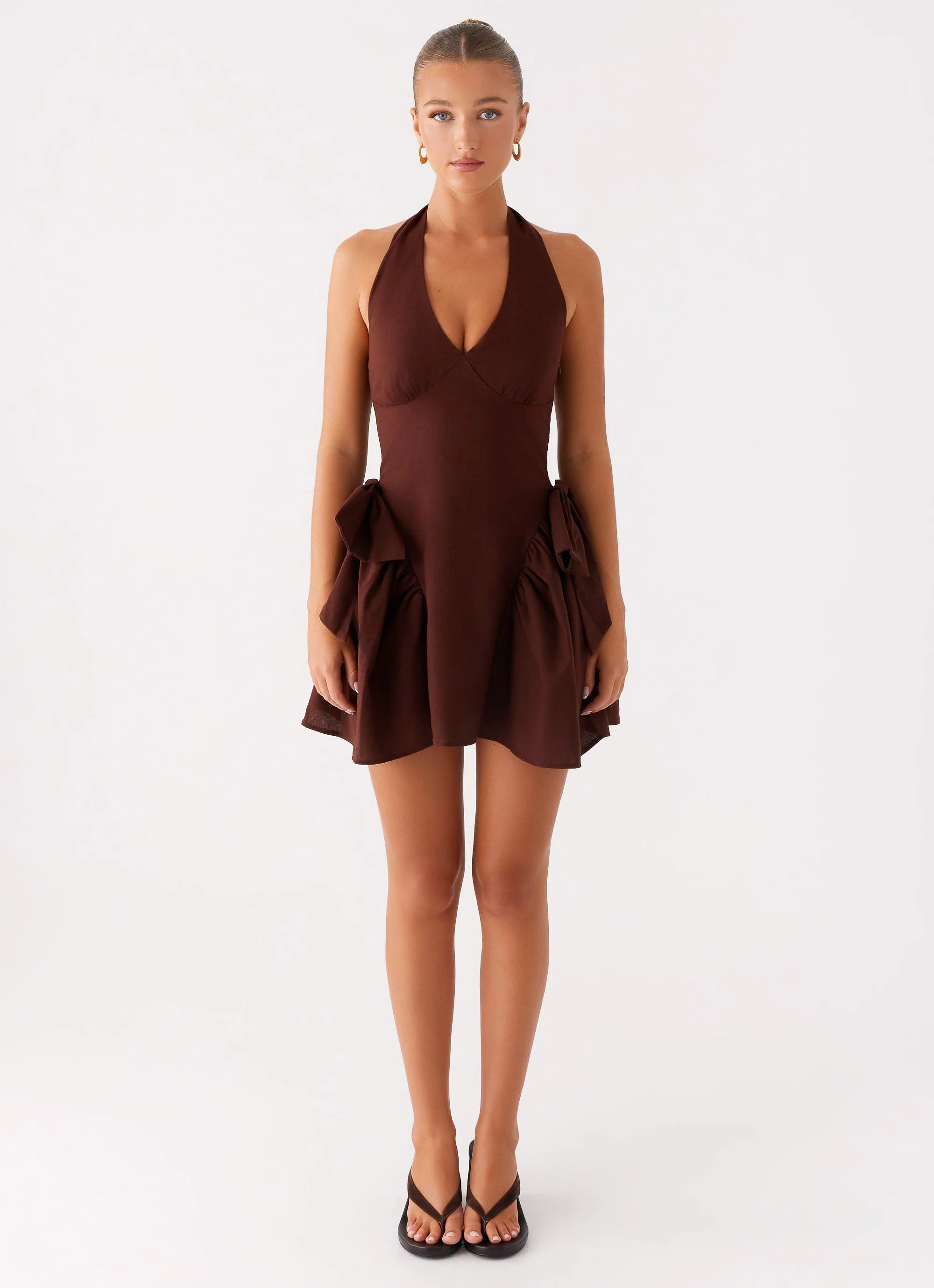Avalo Mini Dress - Chocolate - Image 2