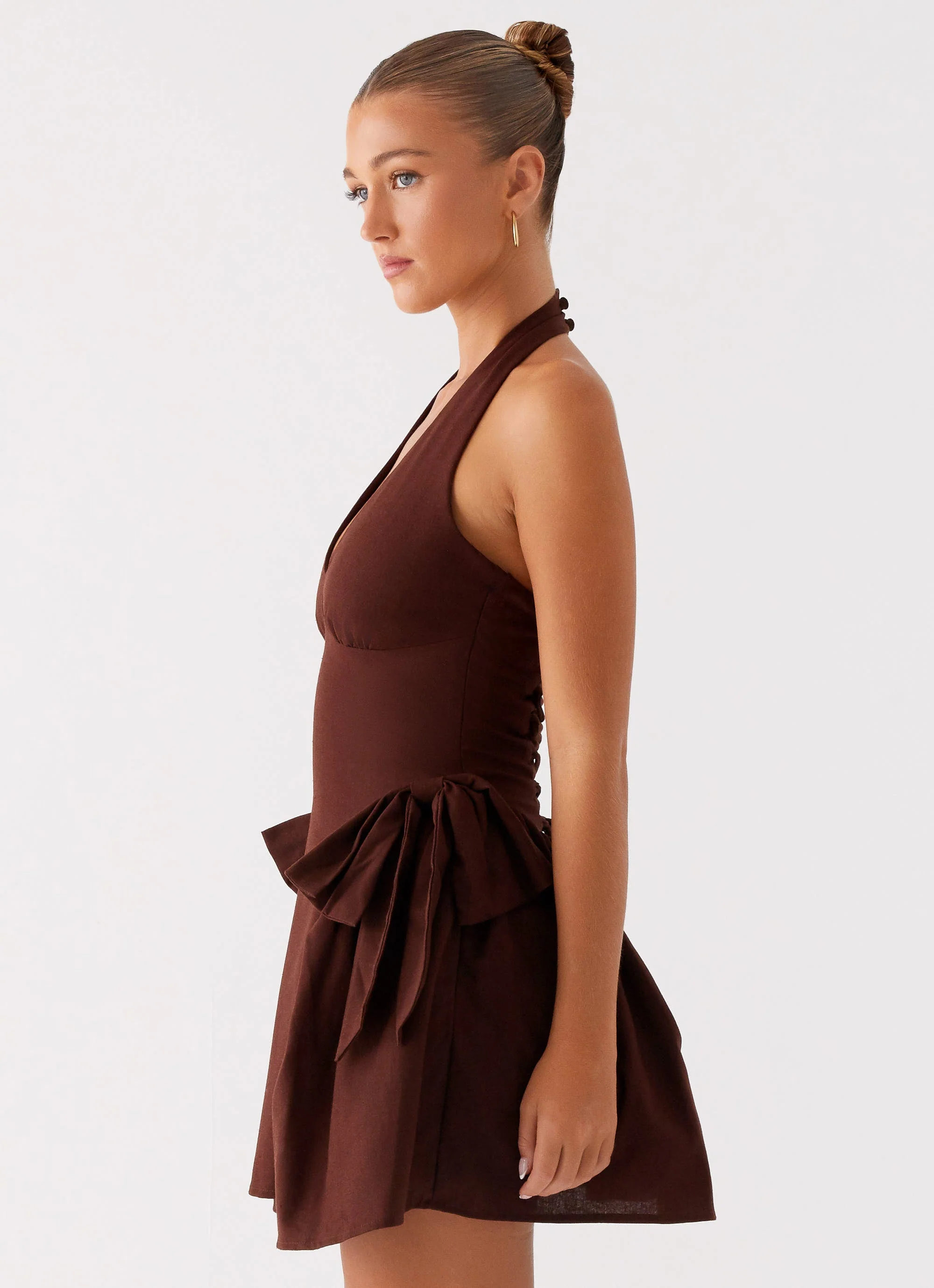 Avalo Mini Dress - Chocolate - Image 4