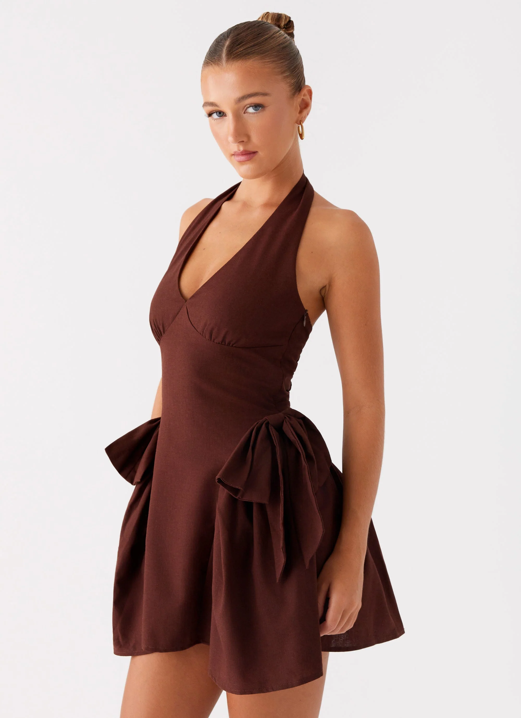 Avalo Mini Dress - Chocolate - Image 6