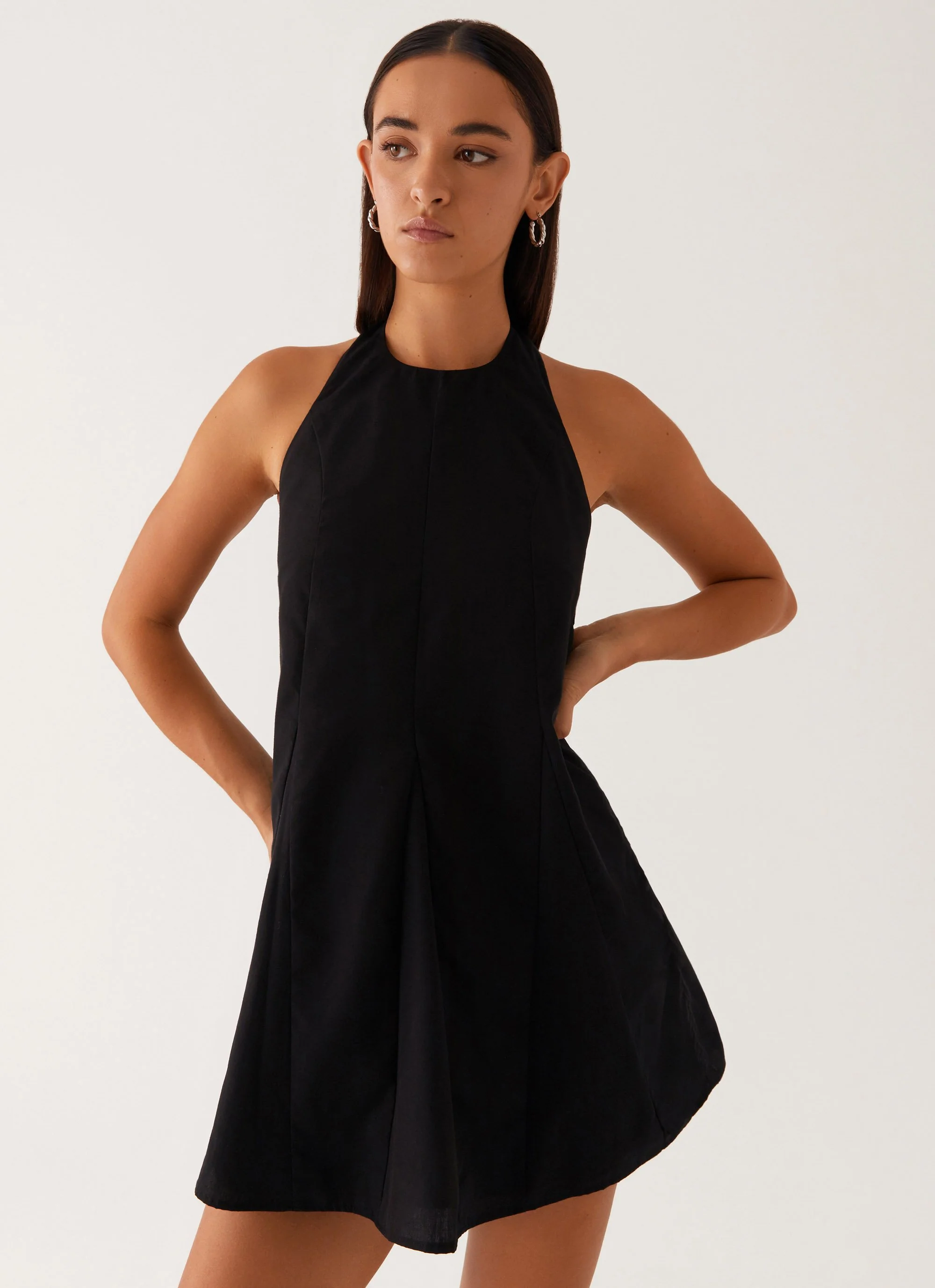 Avalon Halterneck Mini Dress - Black - Image 3