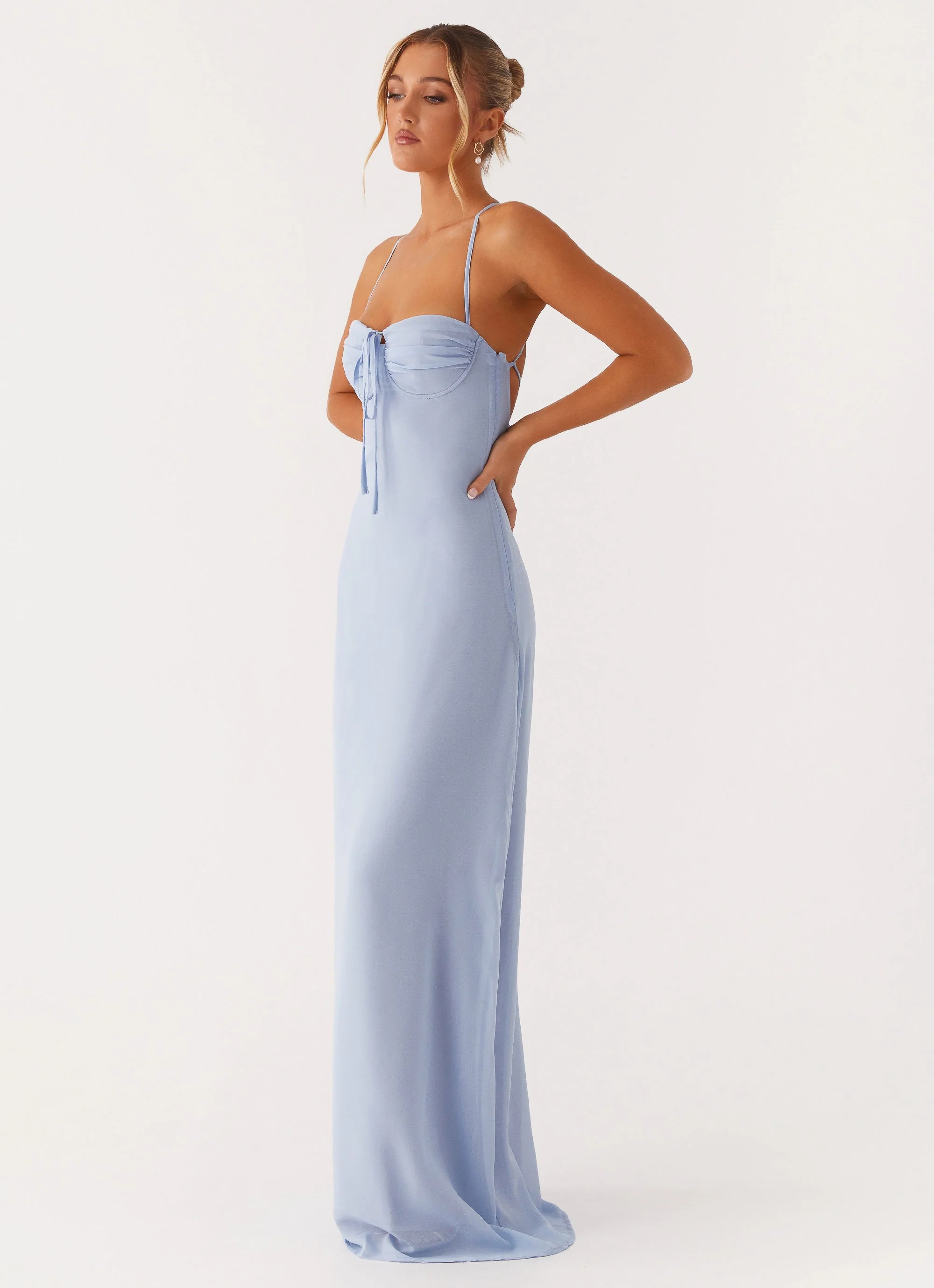 Aveline Bustier Maxi Dress - Blue - Image 3
