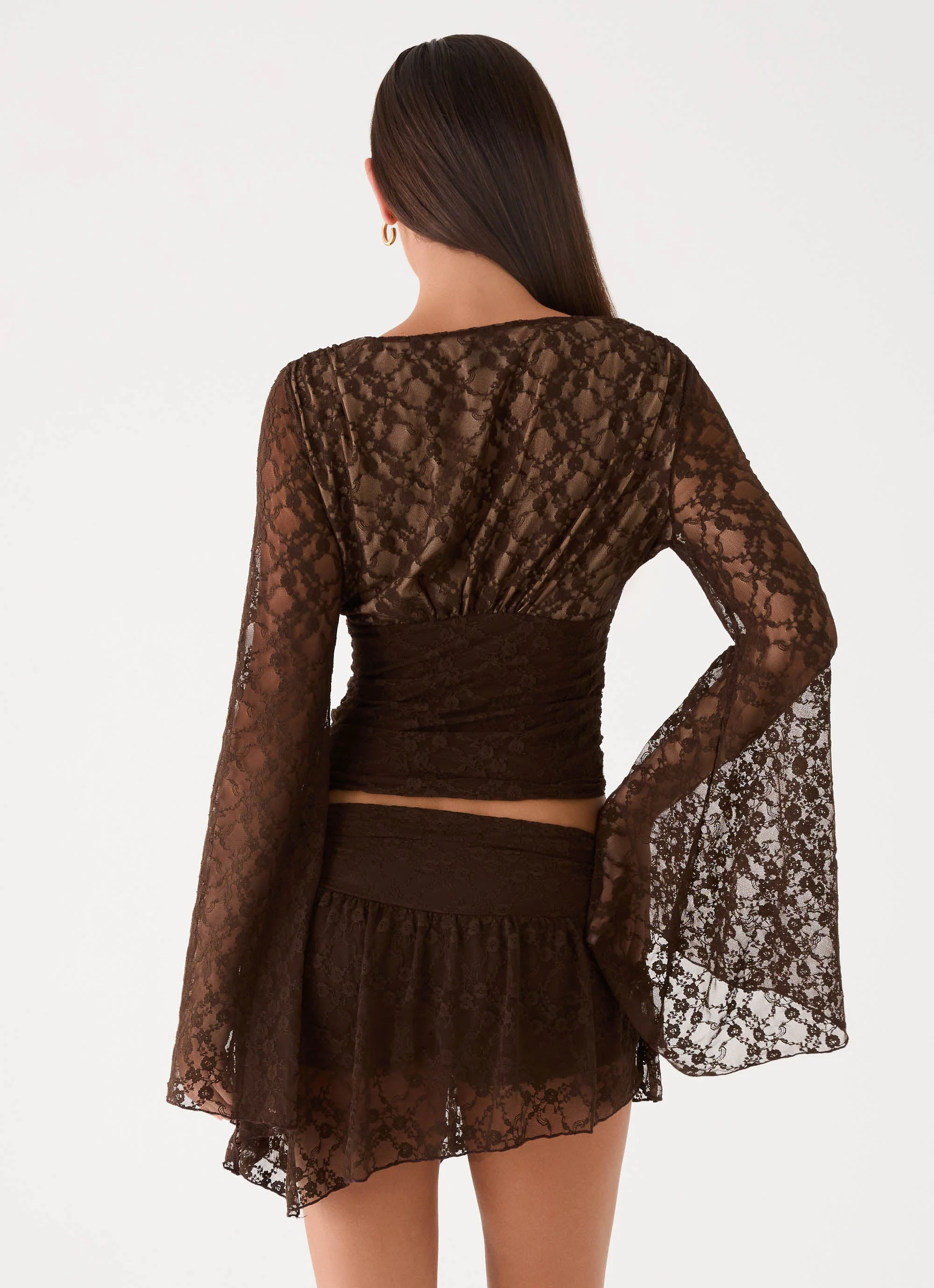 Avelora Lace Mini Skort - Chocolate - Image 3