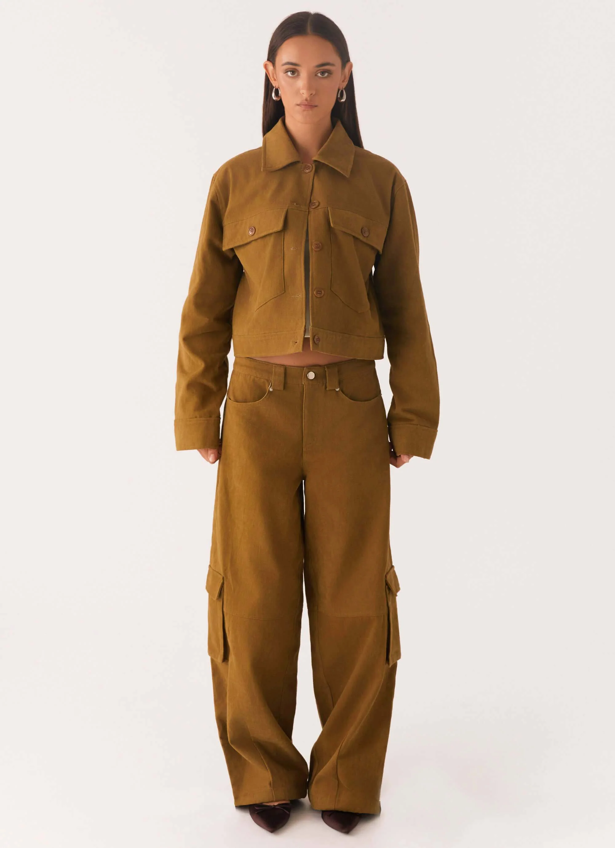 Avi Boxy Jacket - Brown - Image 2