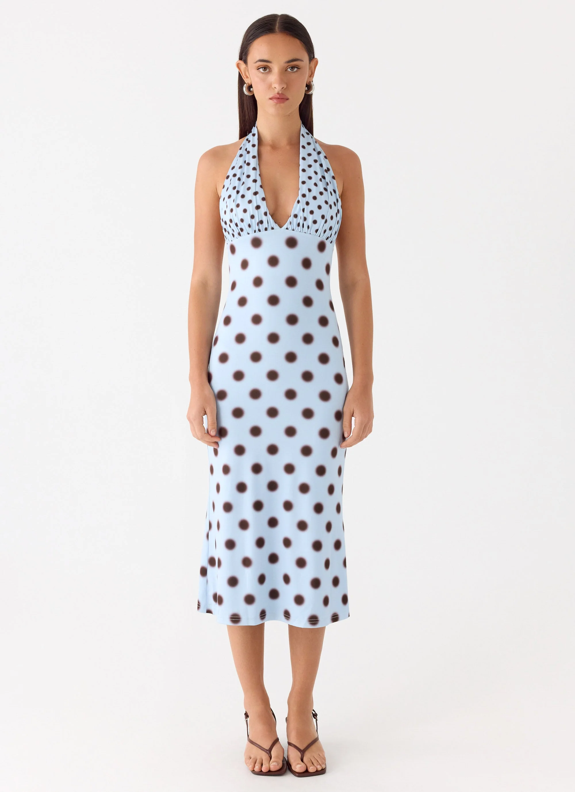 Awuku Midi Dress - Blue Mocha Dot - Image 2