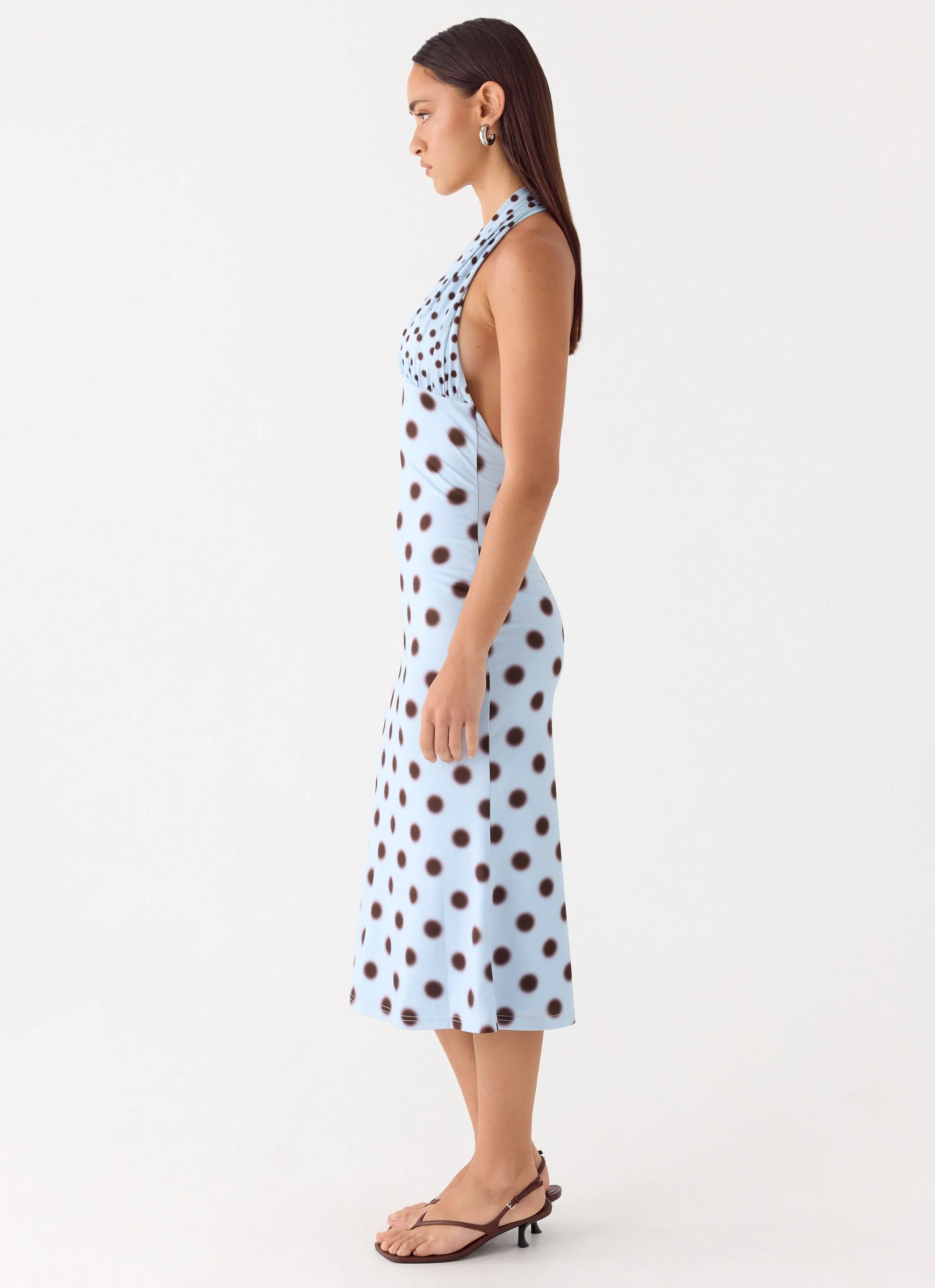 Awuku Midi Dress - Blue Mocha Dot - Image 3