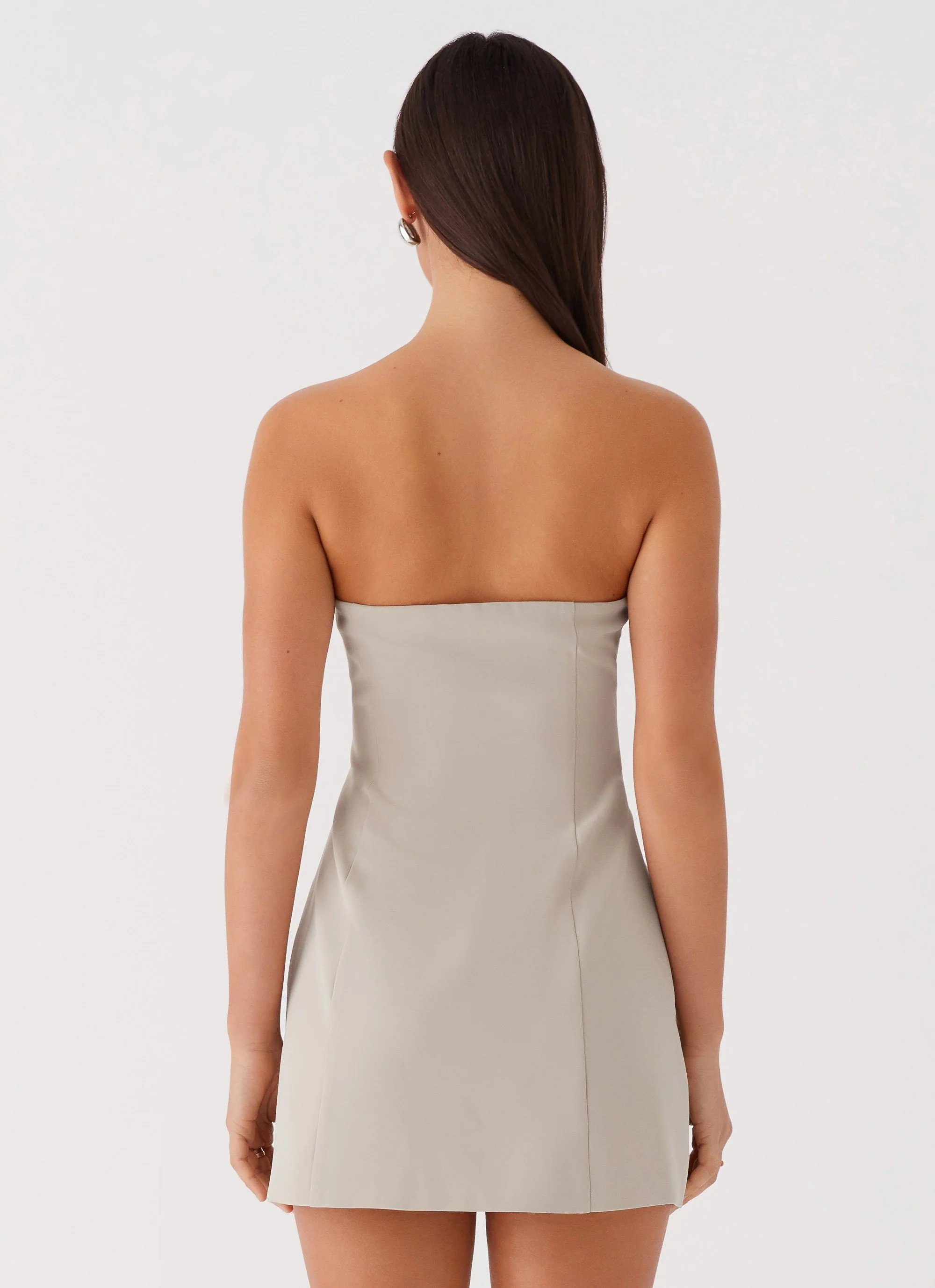 Ayanna Strapless Mini Dress - Beige - Image 5