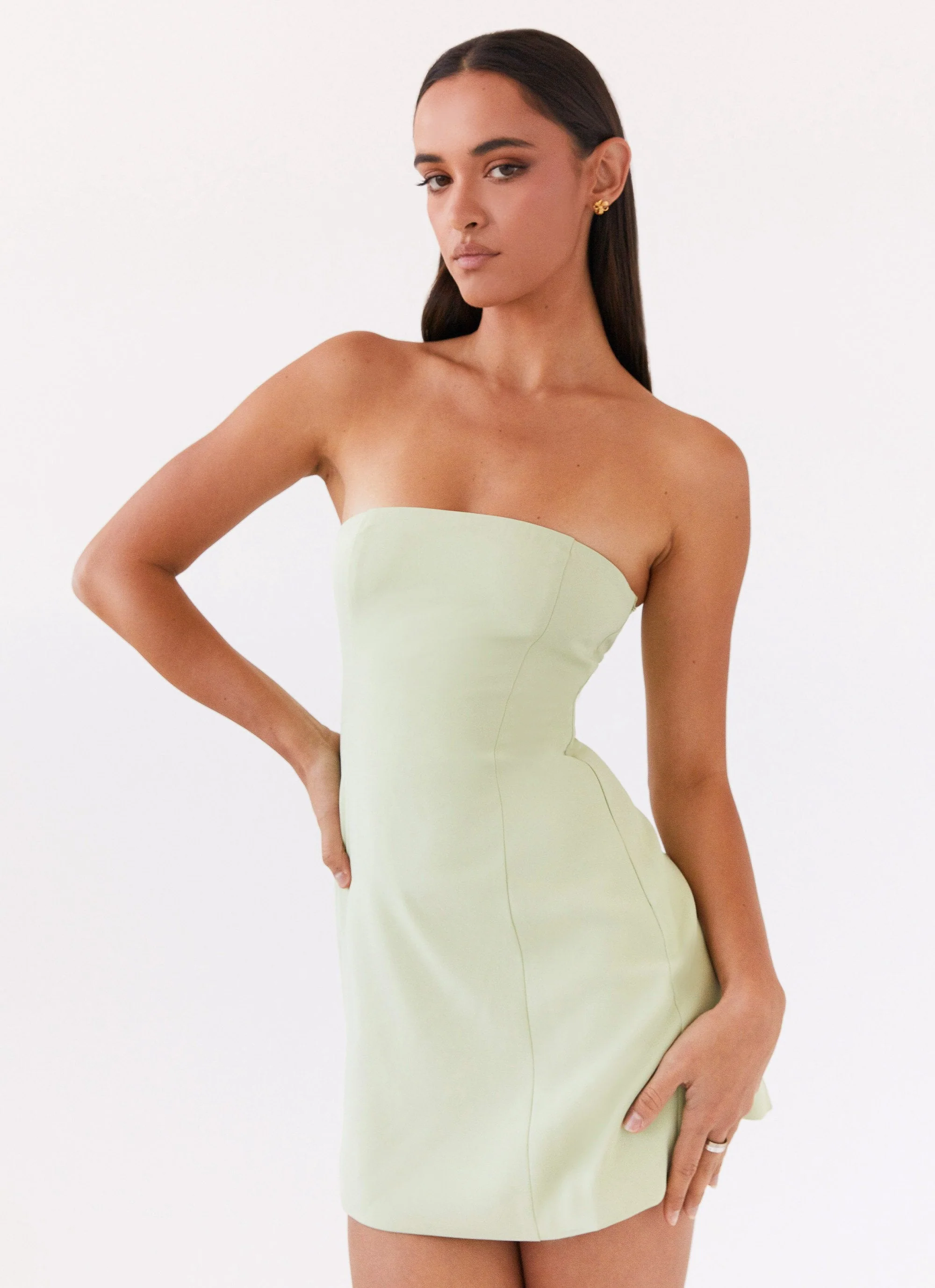 Ayanna Strapless Mini Dress - Green Zest - Image 5