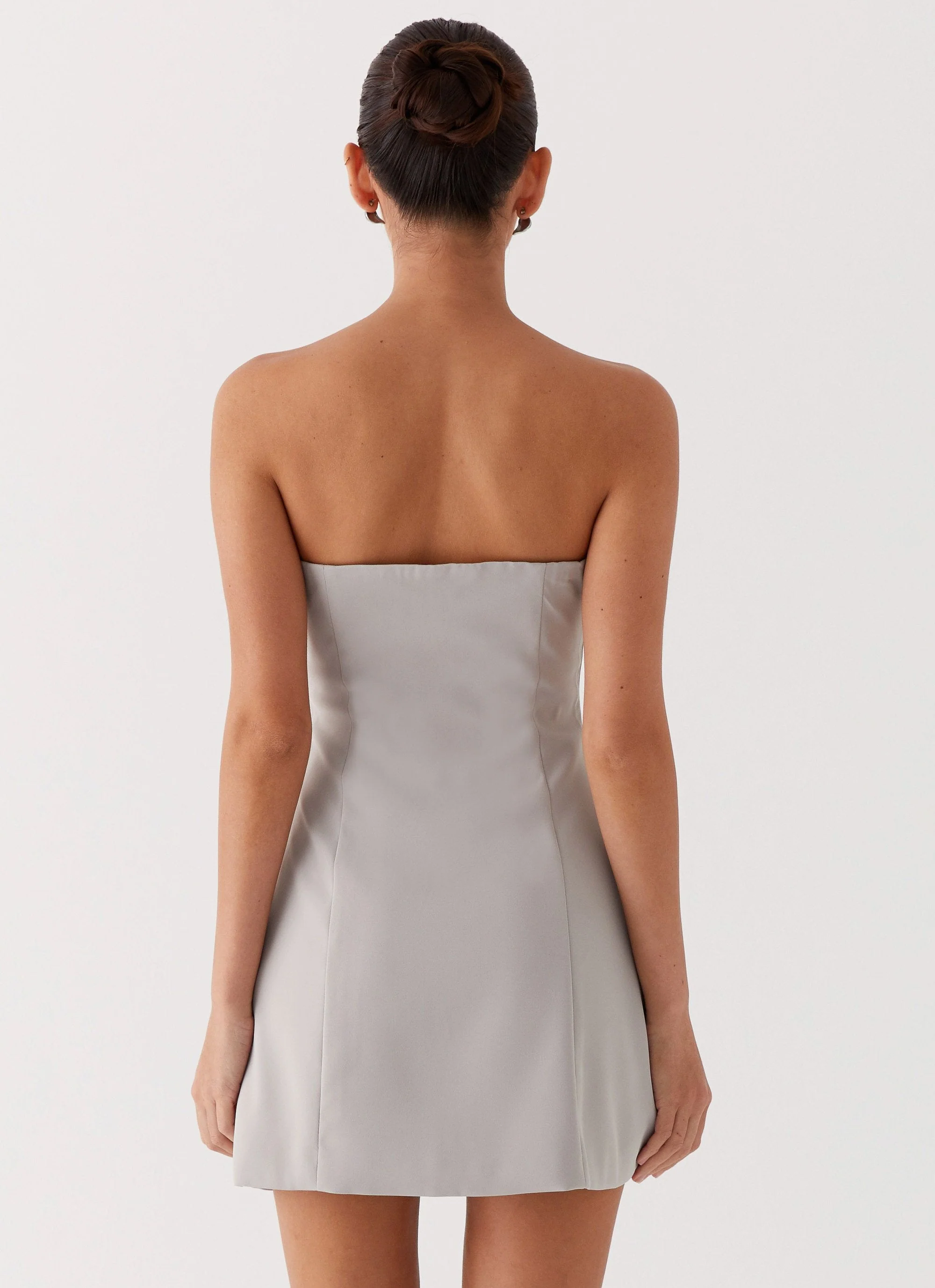 Ayanna Strapless Mini Dress - Grey - Image 4
