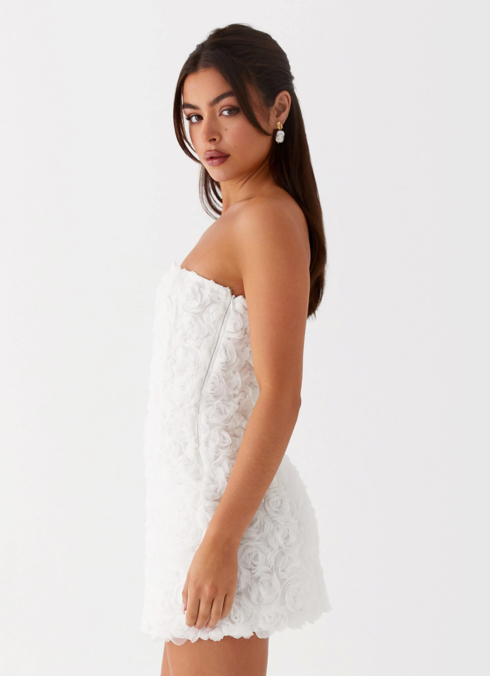 Ayanna Strapless Mini Dress - White - Image 4