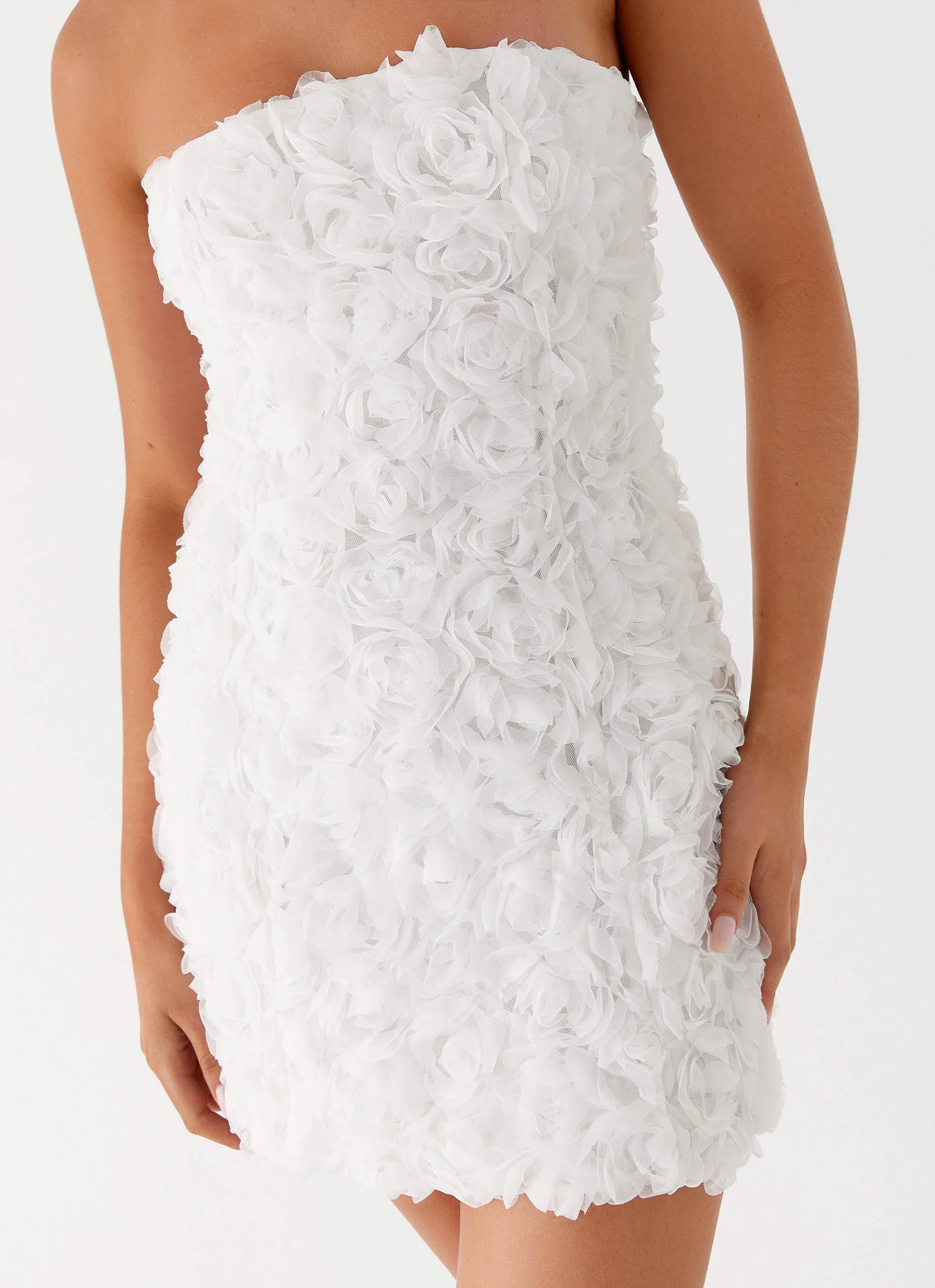 Ayanna Strapless Mini Dress - White - Image 5
