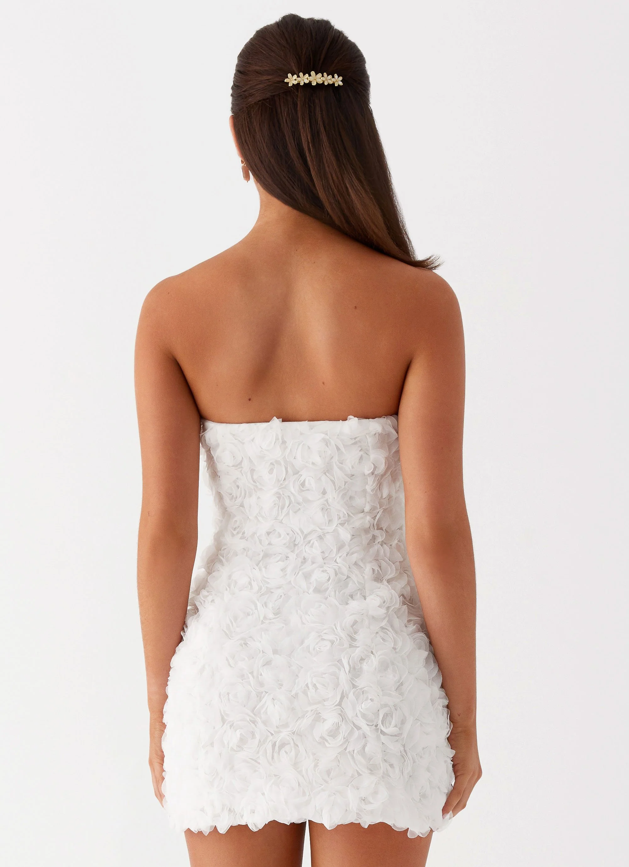 Ayanna Strapless Mini Dress - White - Image 6
