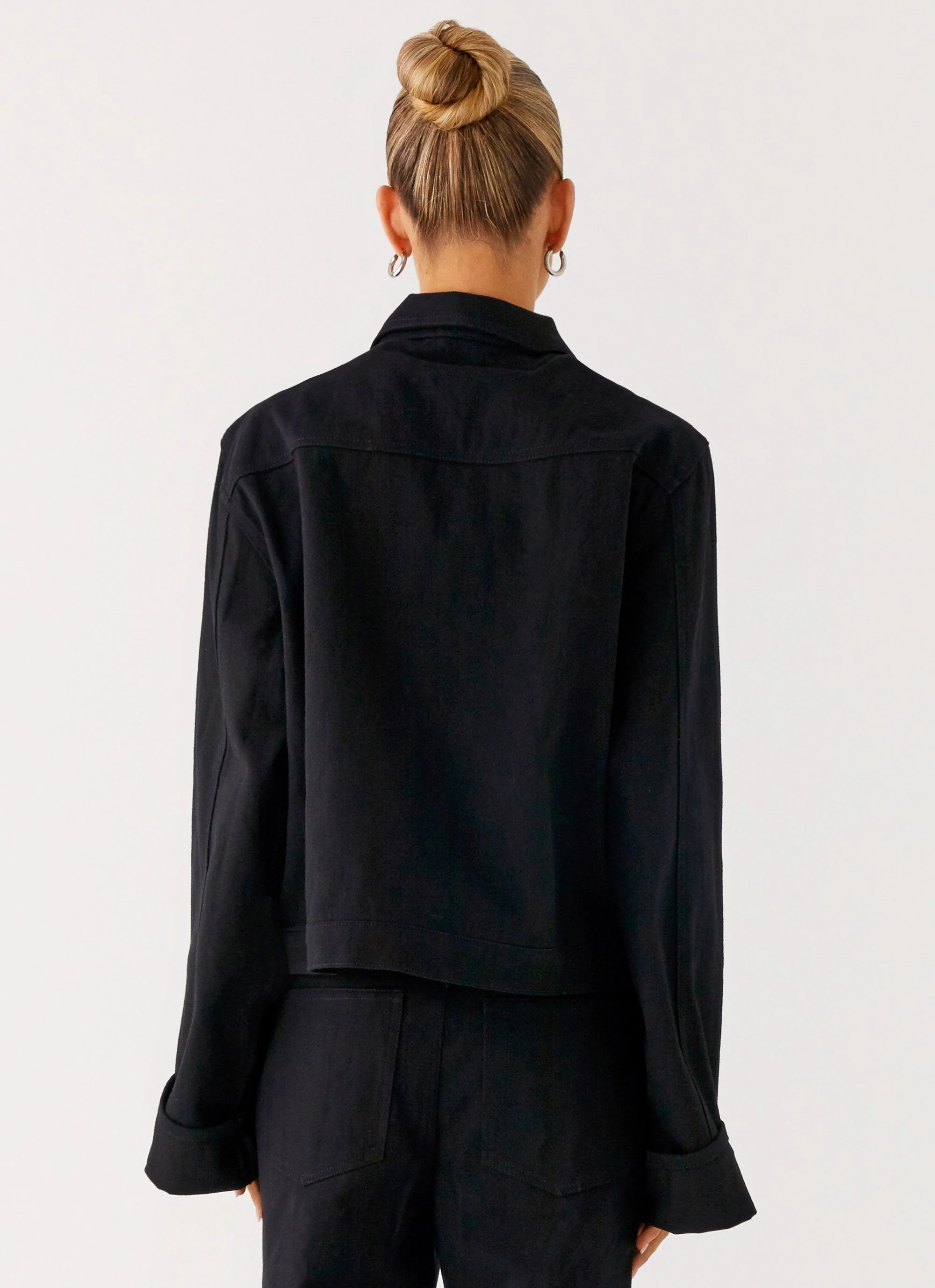 Back Again Oversized Denim Jacket - Black - Image 3