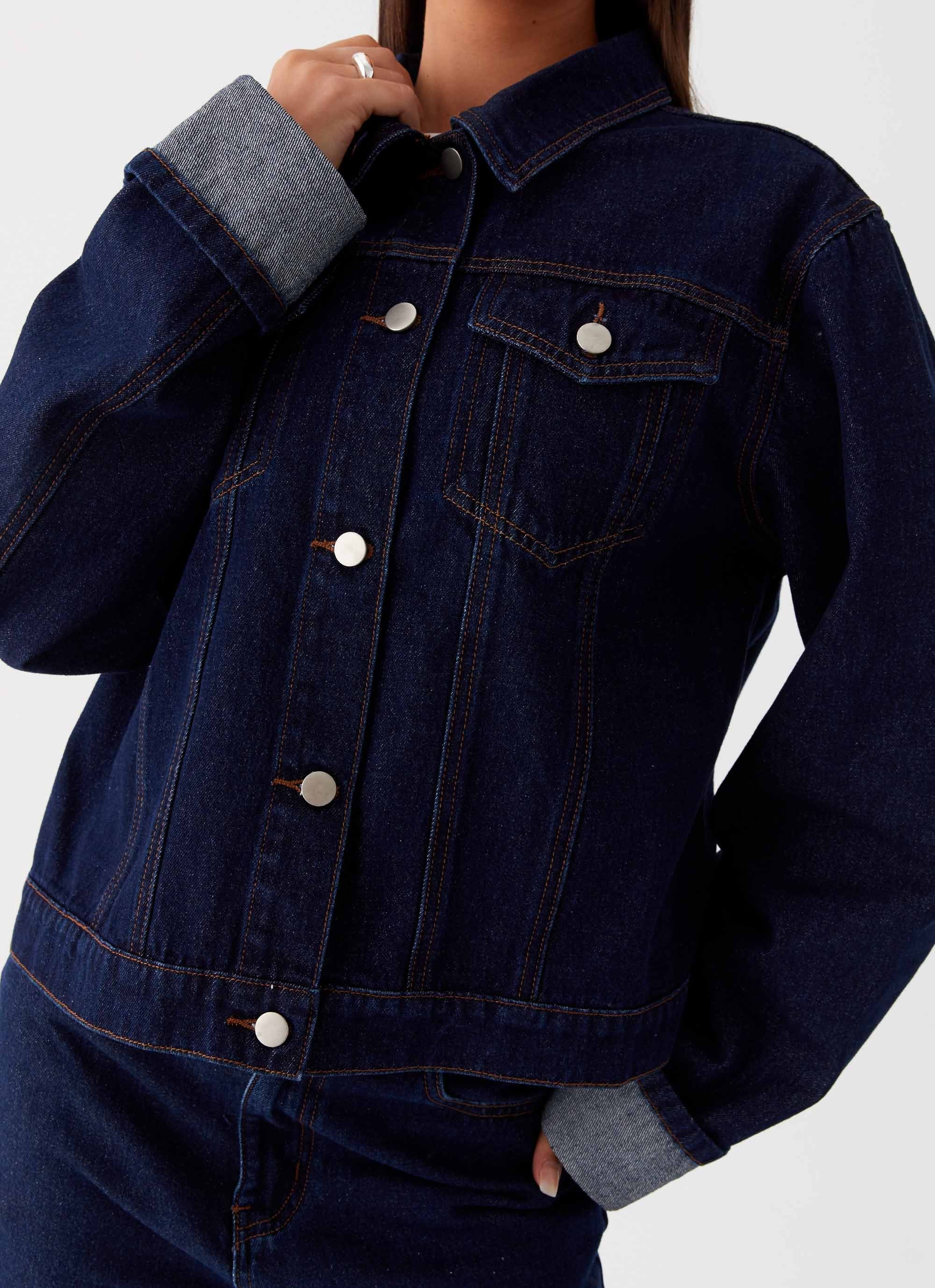 Back Again Oversized Denim Jacket - Blue - Image 5