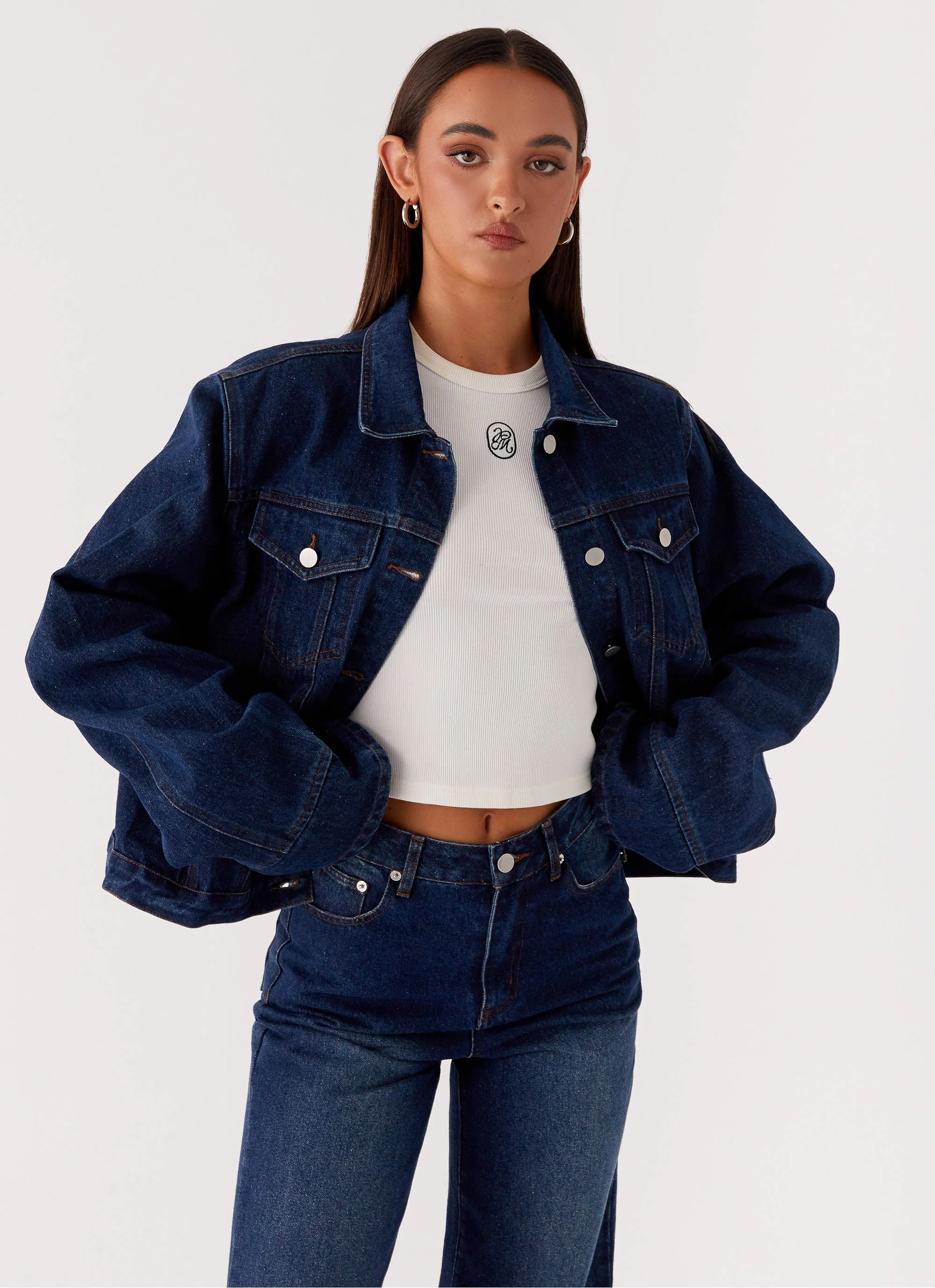Back Again Oversized Denim Jacket - Vintage Blue - Image 6