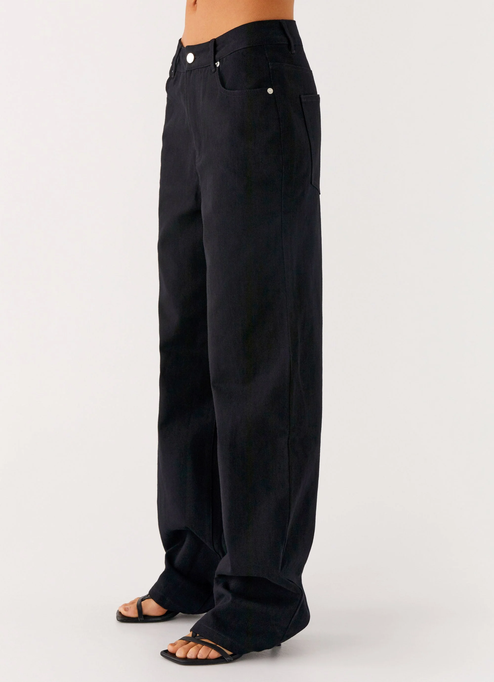 Back Again Straight Leg Denim Jeans - Black - Image 2