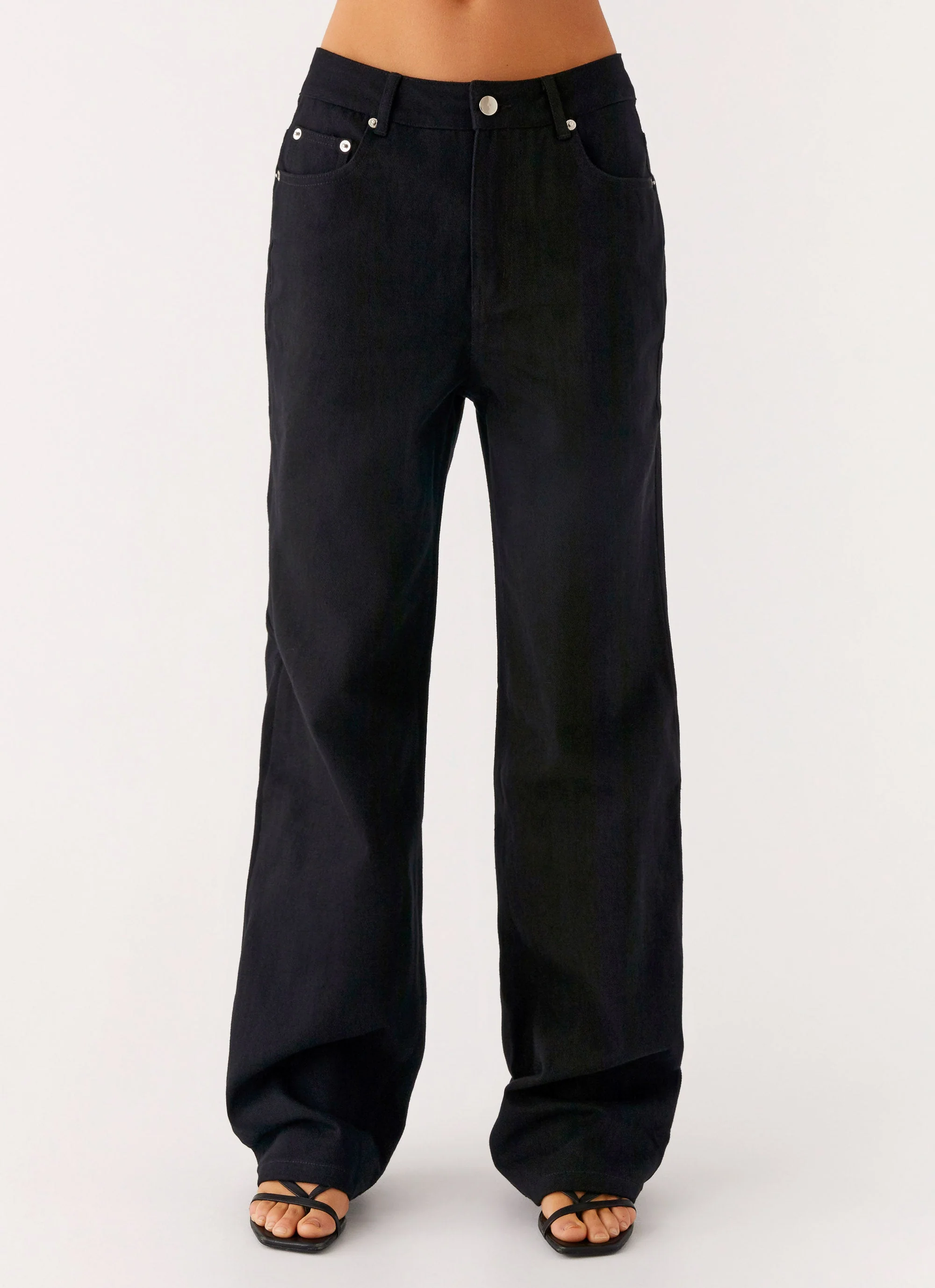 Back Again Straight Leg Denim Jeans - Black - Image 4