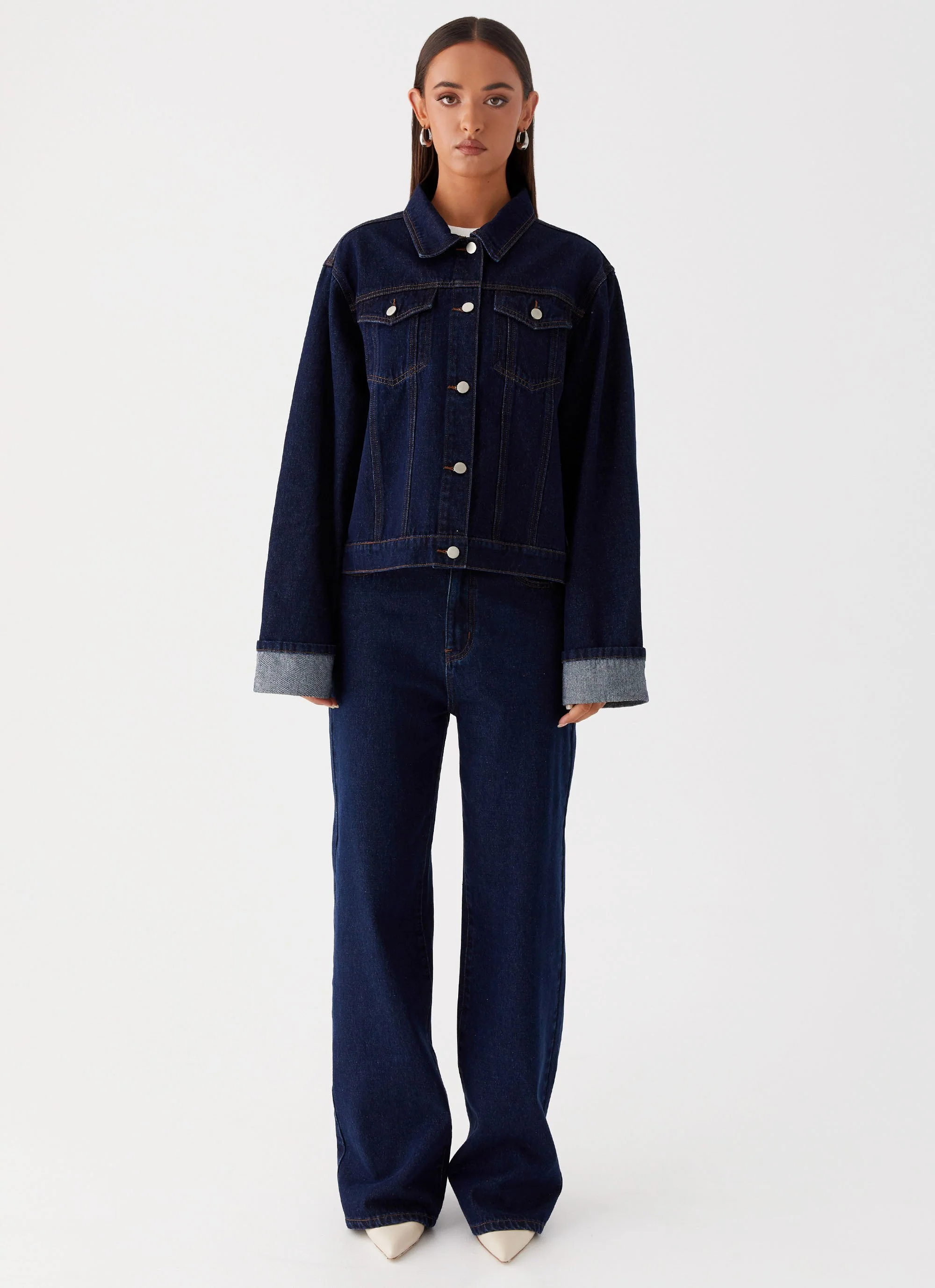 Back Again Straight Leg Denim Jeans - Blue - Image 2