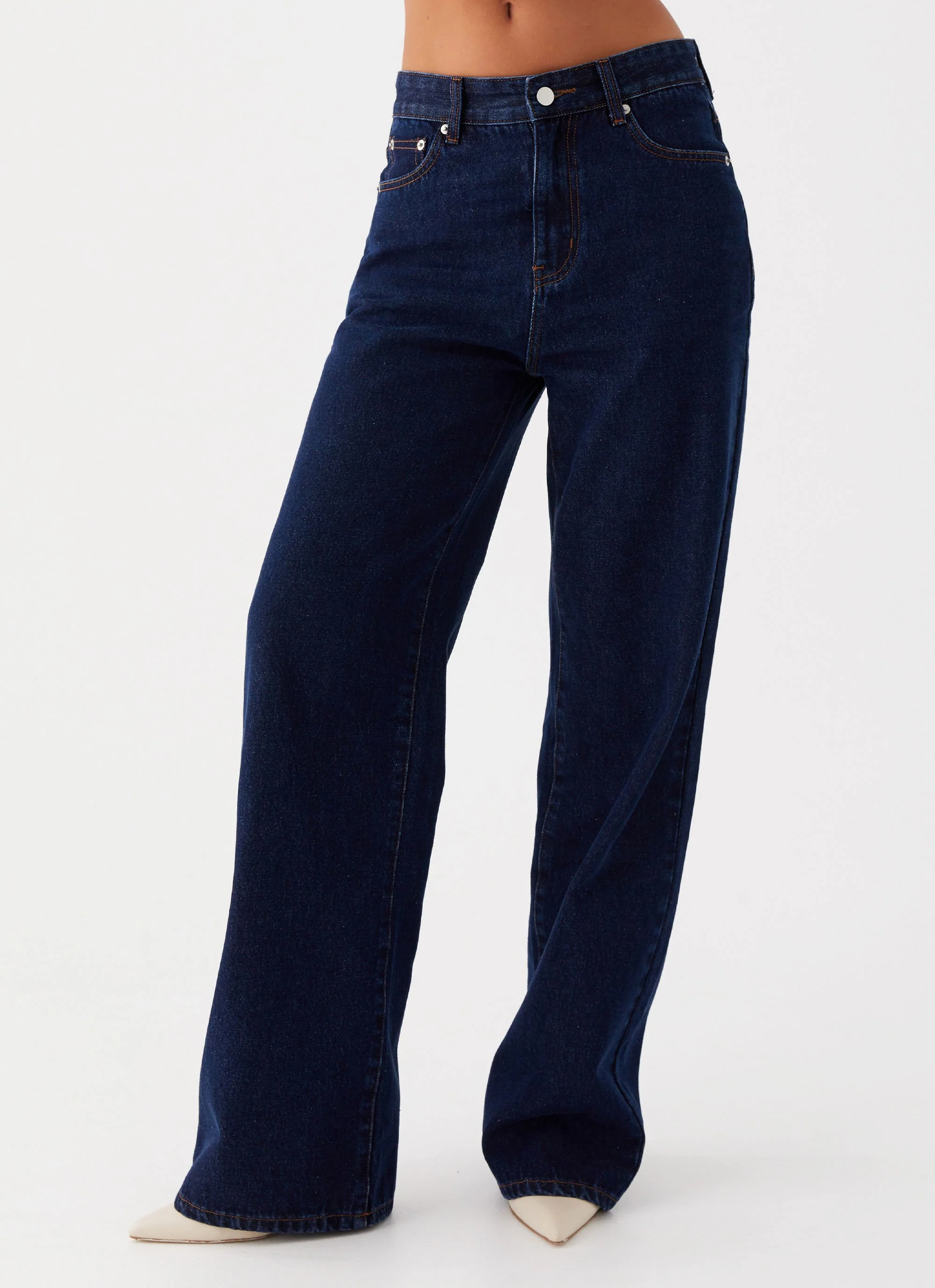 Back Again Straight Leg Denim Jeans - Blue - Image 5