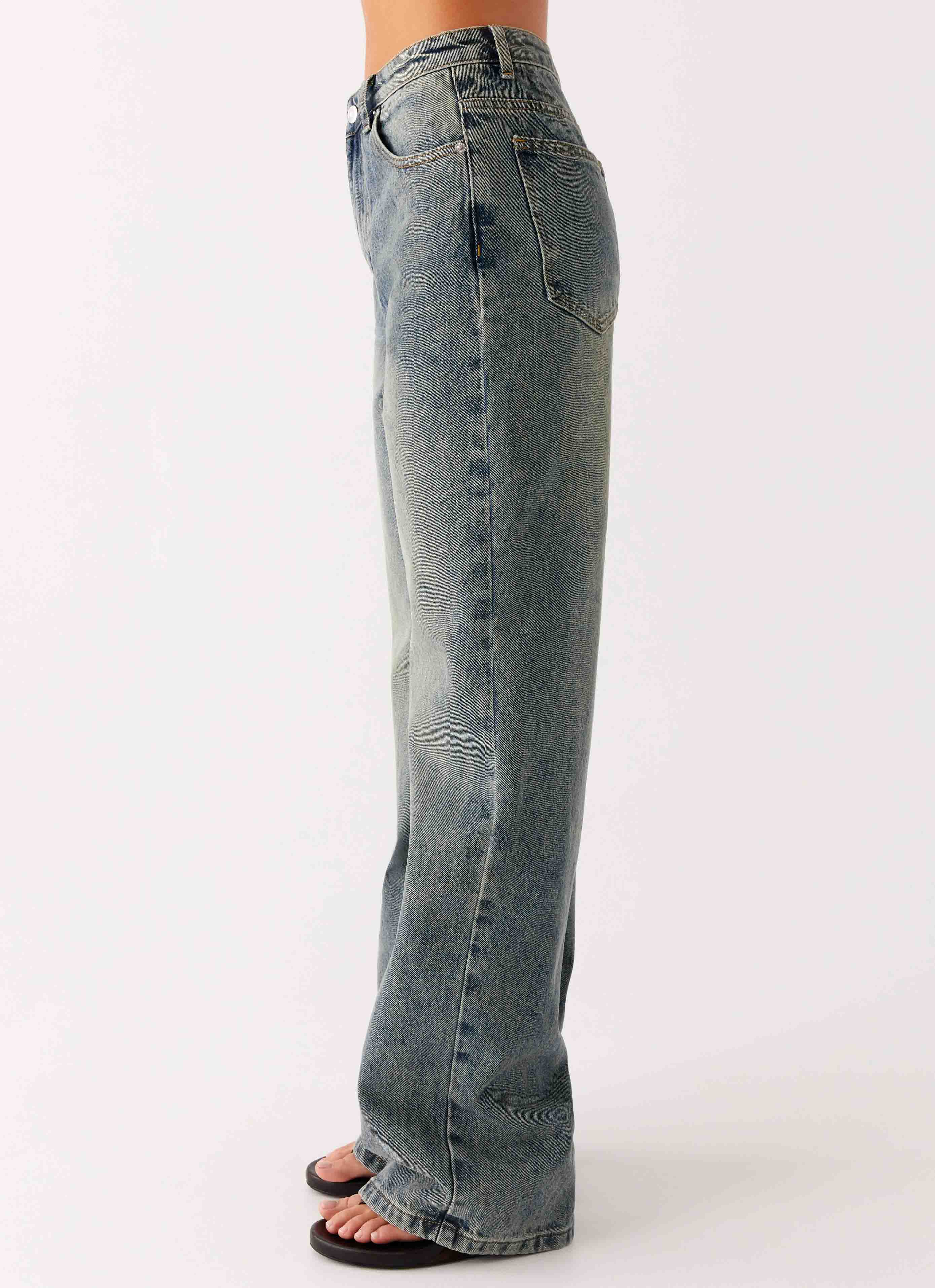 Back Again Straight Leg Denim Jeans - Dirty Wash - Image 3