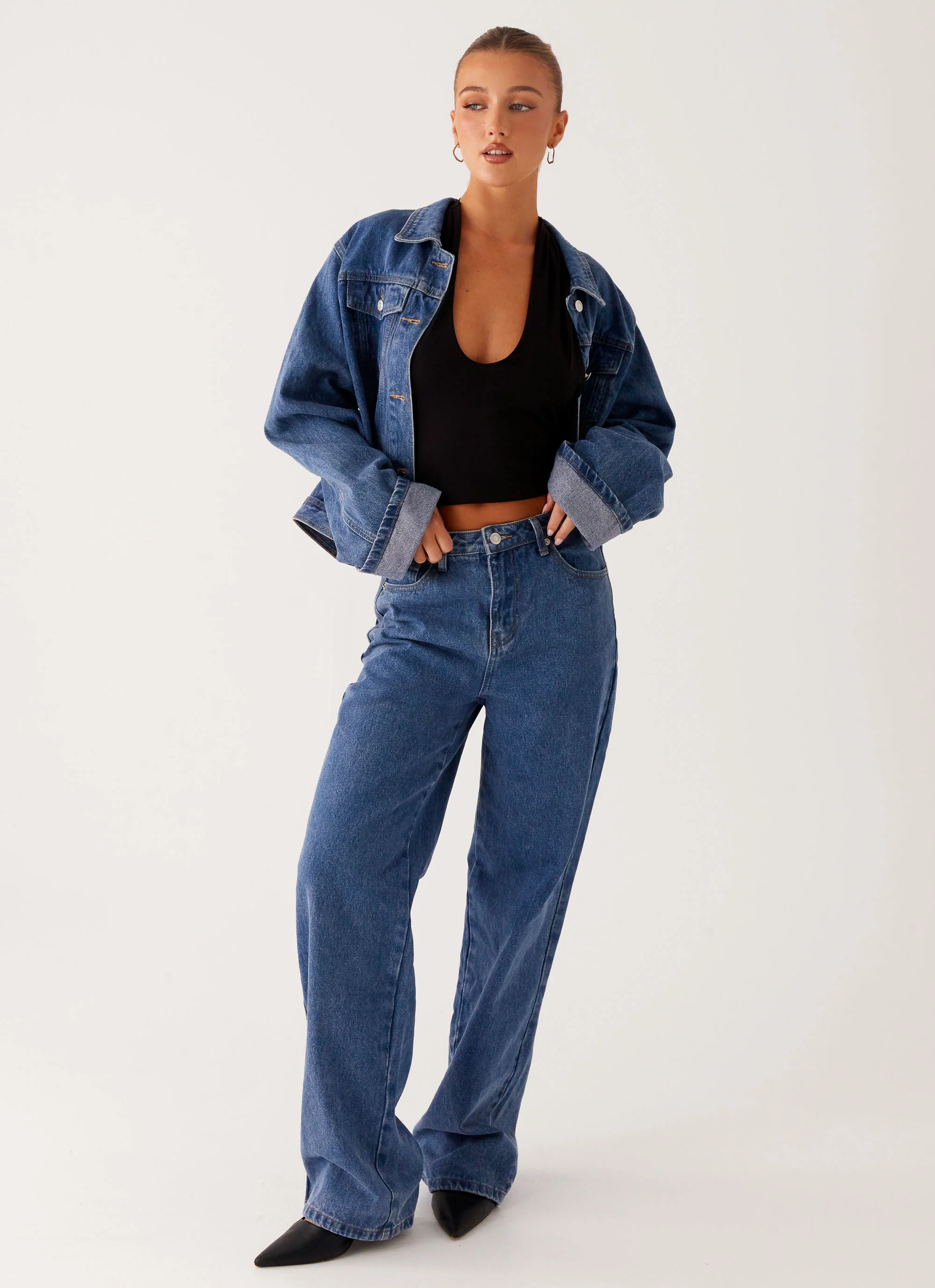 Back Again Straight Leg Denim Jeans - True Blue - Image 5