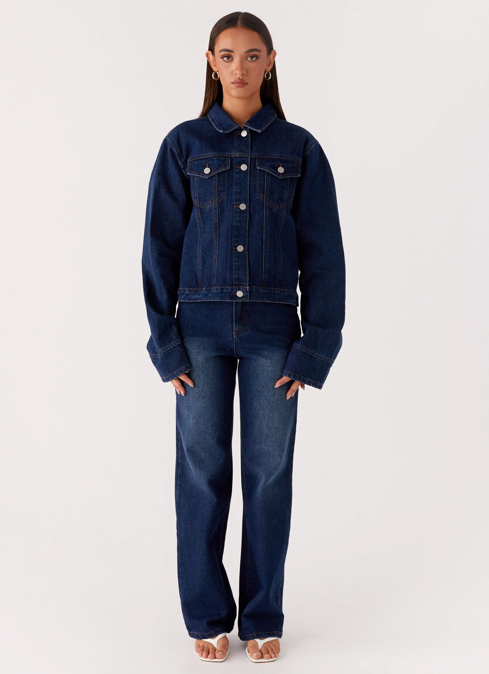 Back Again Straight Leg Denim Jeans - Vintage Blue - Image 6
