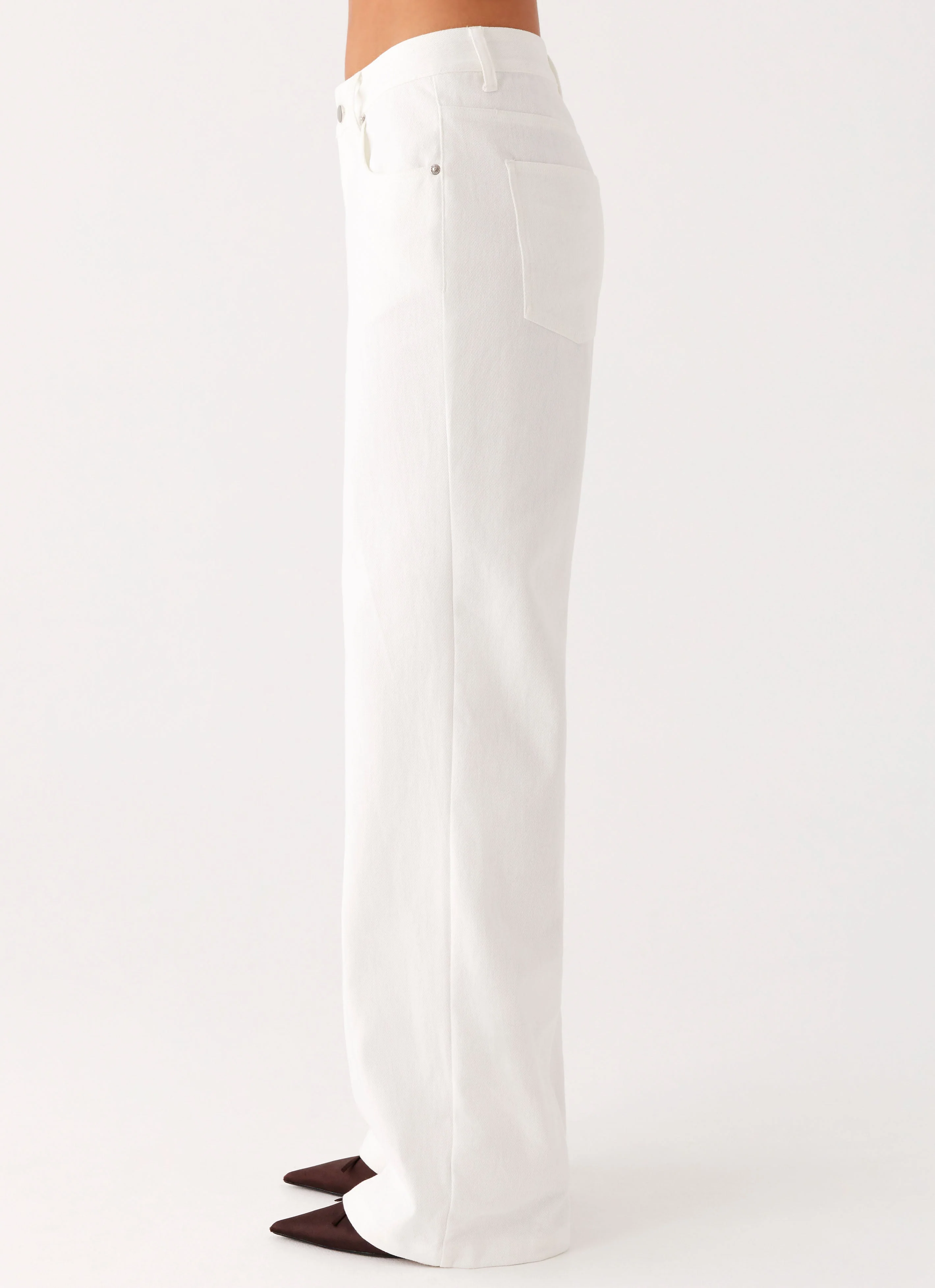Back Again Straight Leg Denim Jeans - White - Image 3