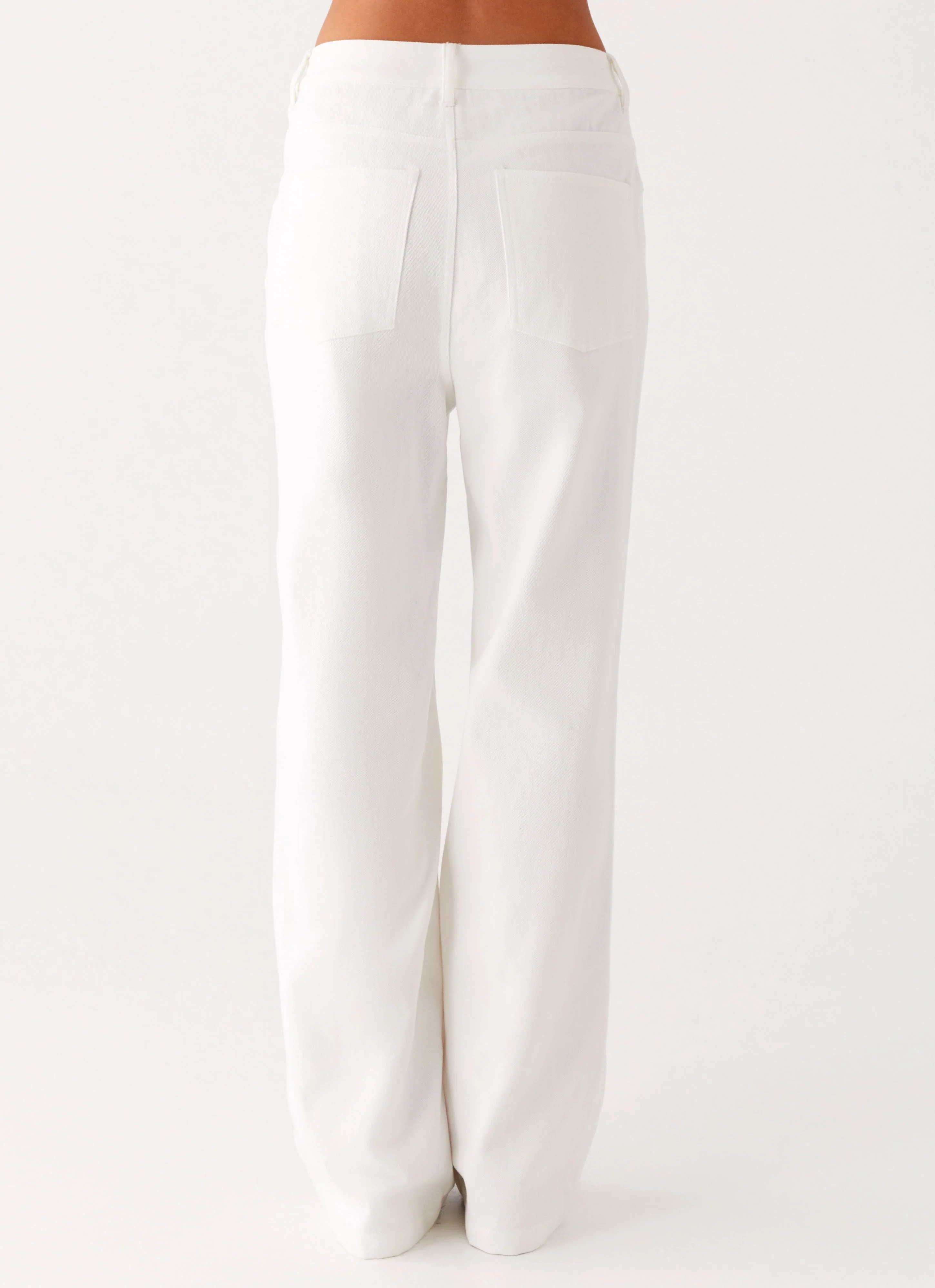 Back Again Straight Leg Denim Jeans - White - Image 4