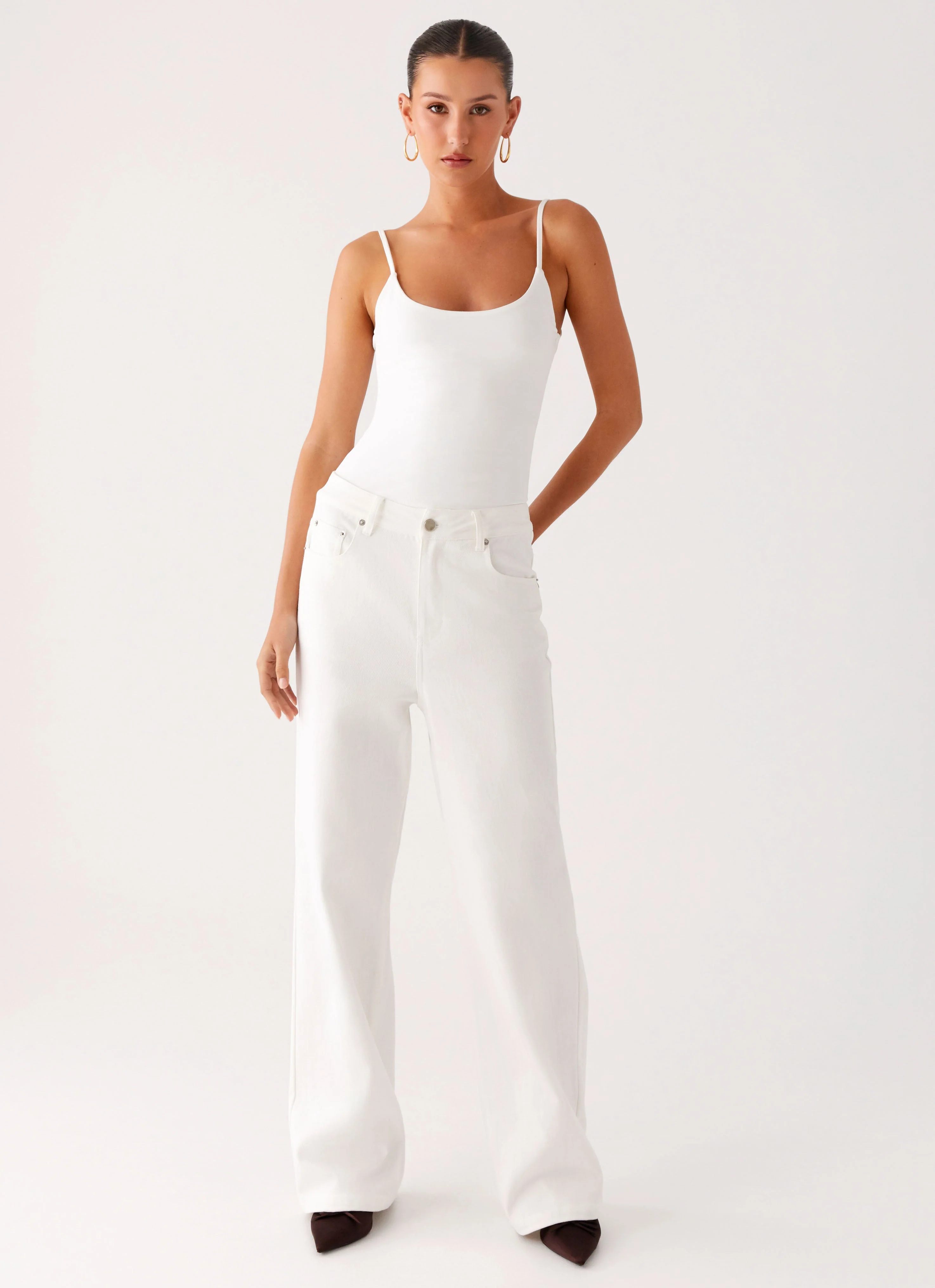 Back Again Straight Leg Denim Jeans - White - Image 6