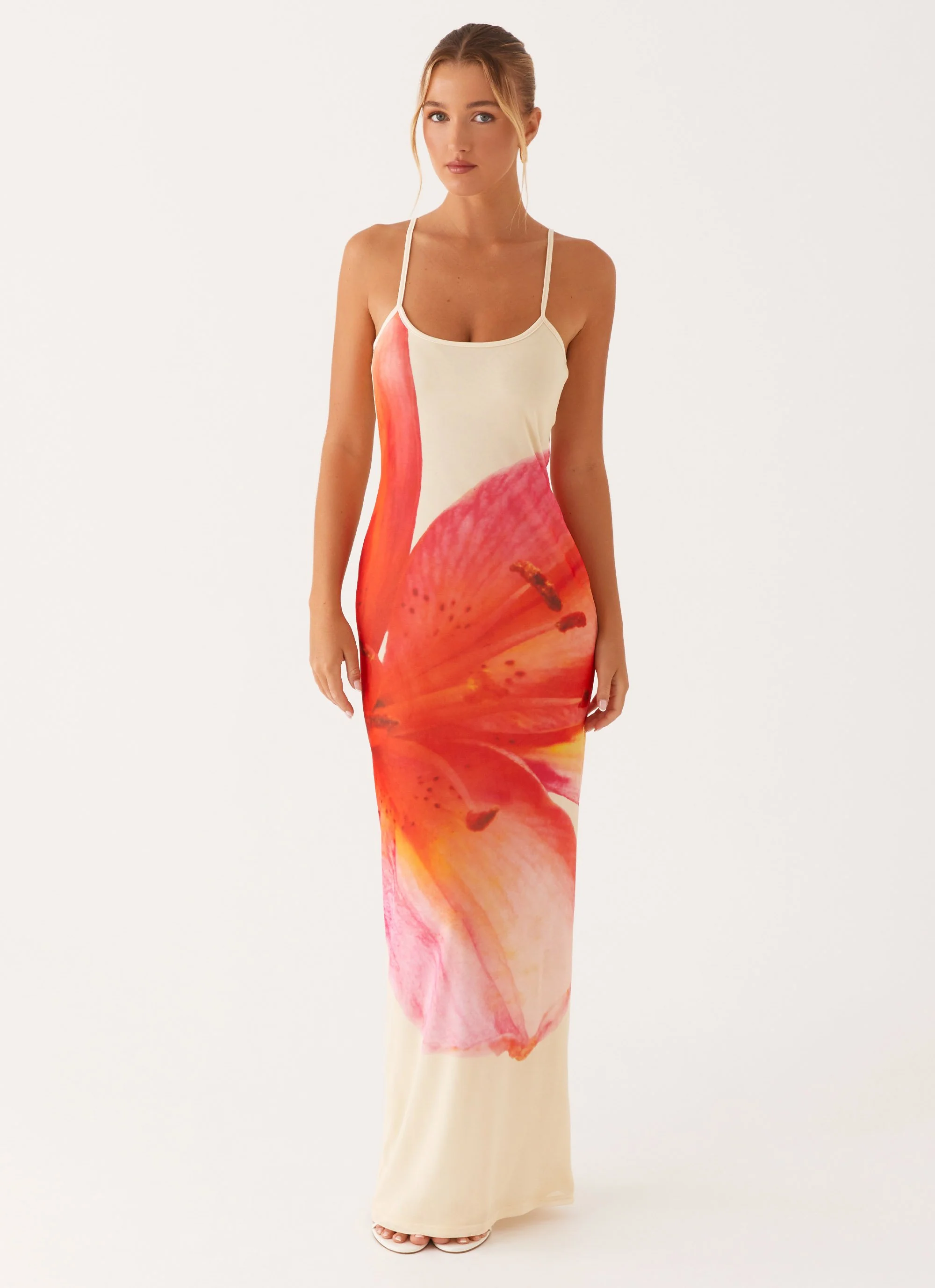 Bad News Mesh Maxi Dress - Yellow Floral - Image 3