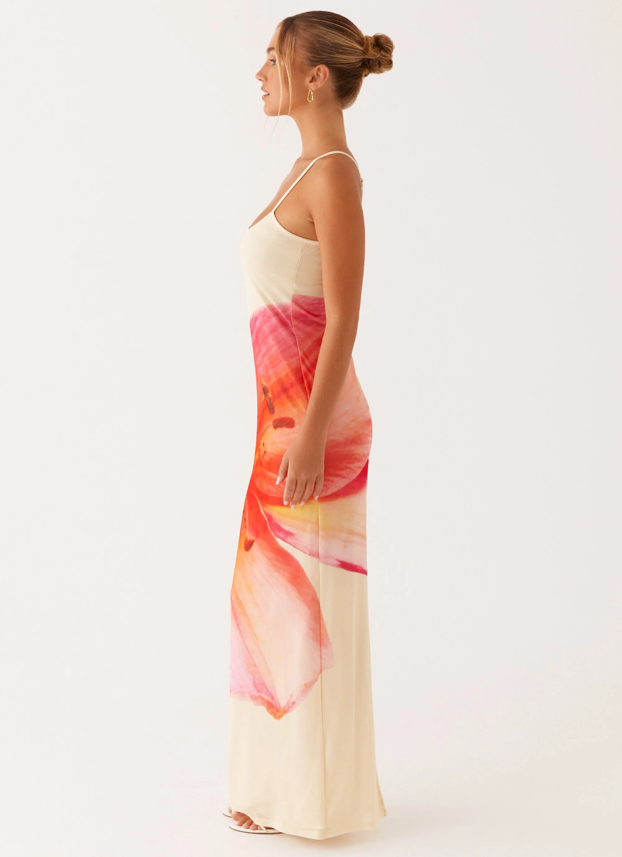 Bad News Mesh Maxi Dress - Yellow Floral - Image 4