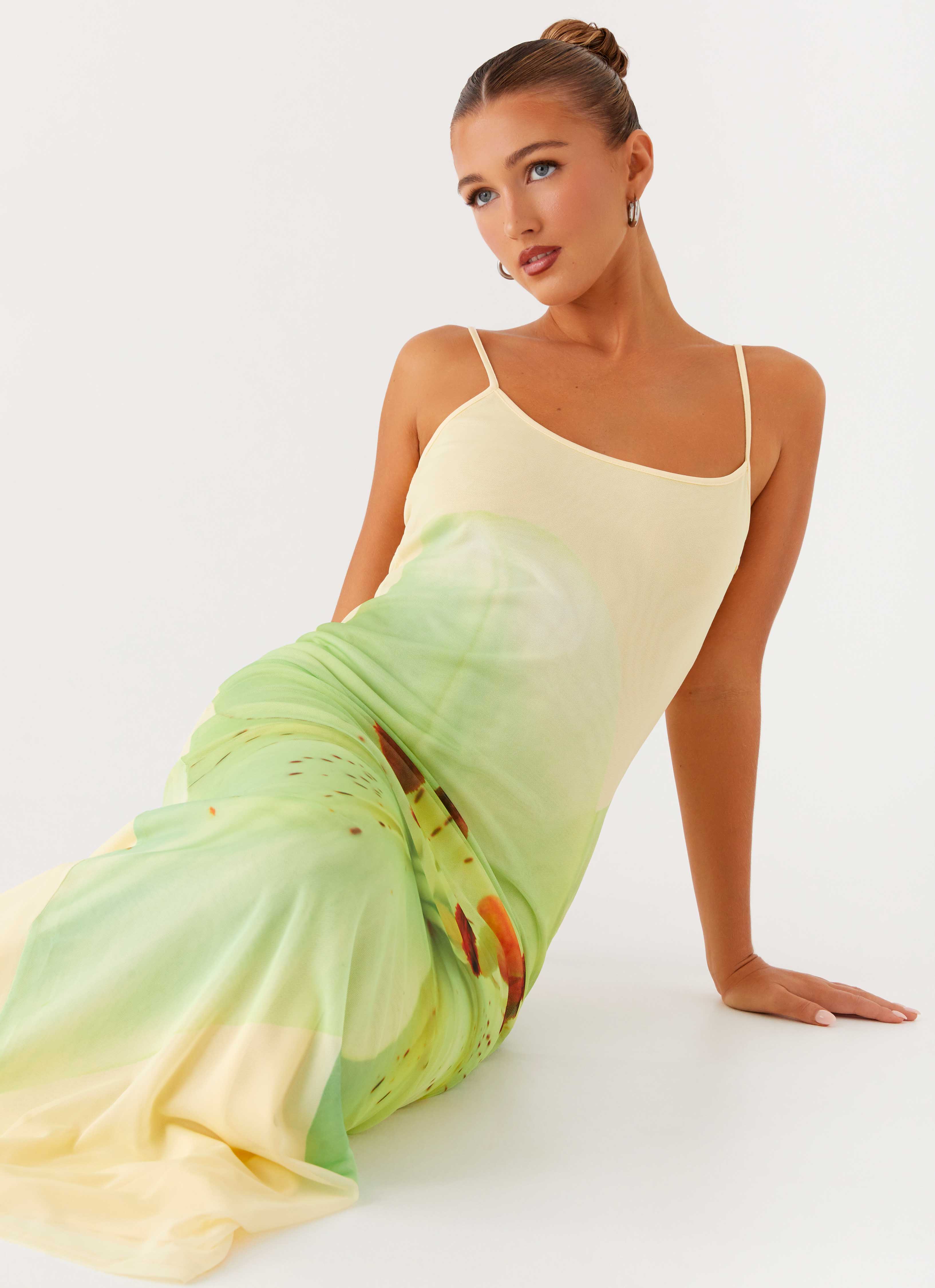 Bad News Mesh Maxi Dress - Yellow Lily - Image 5