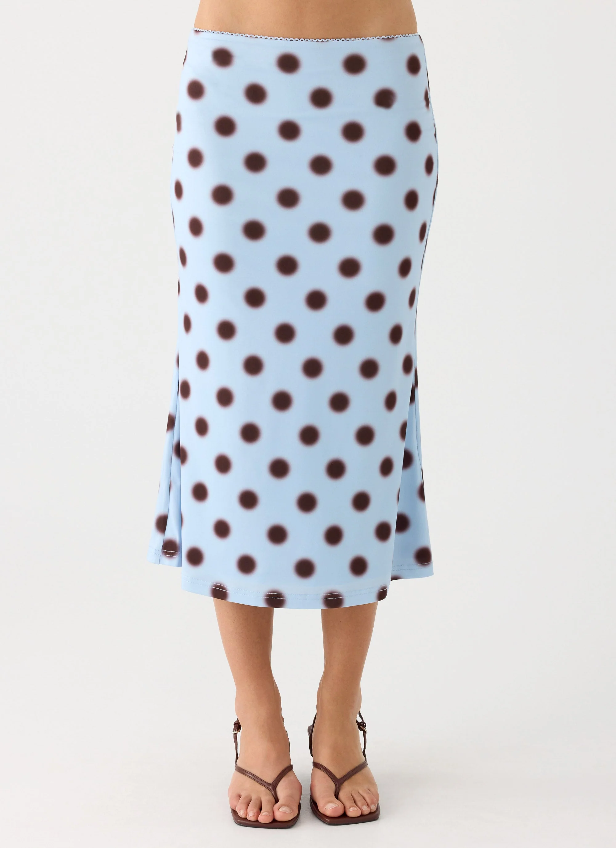 Bahama Low Rise Midi Skirt - Blue Mocha Dot - Image 3