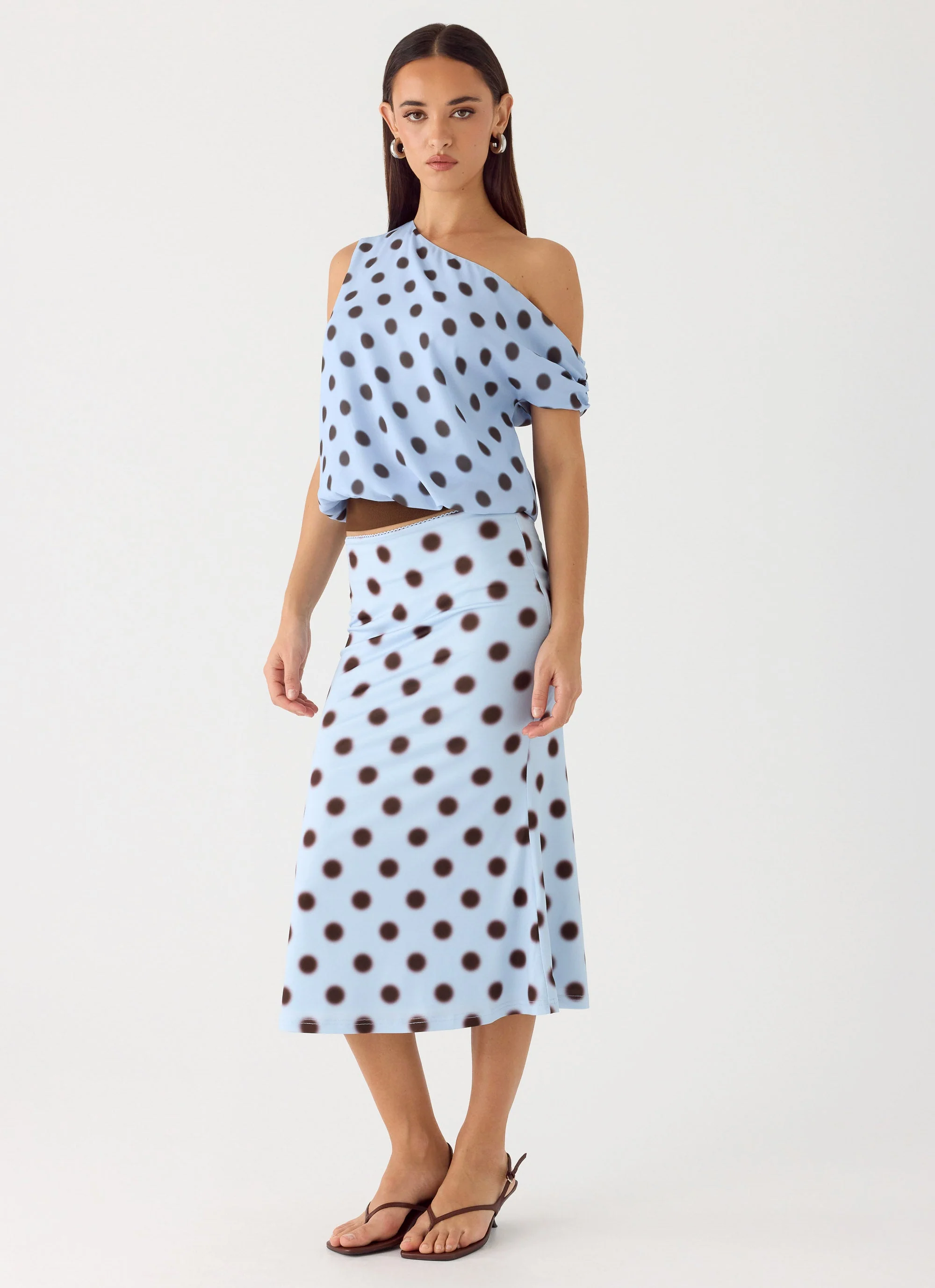 Bahama Low Rise Midi Skirt - Blue Mocha Dot - Image 7