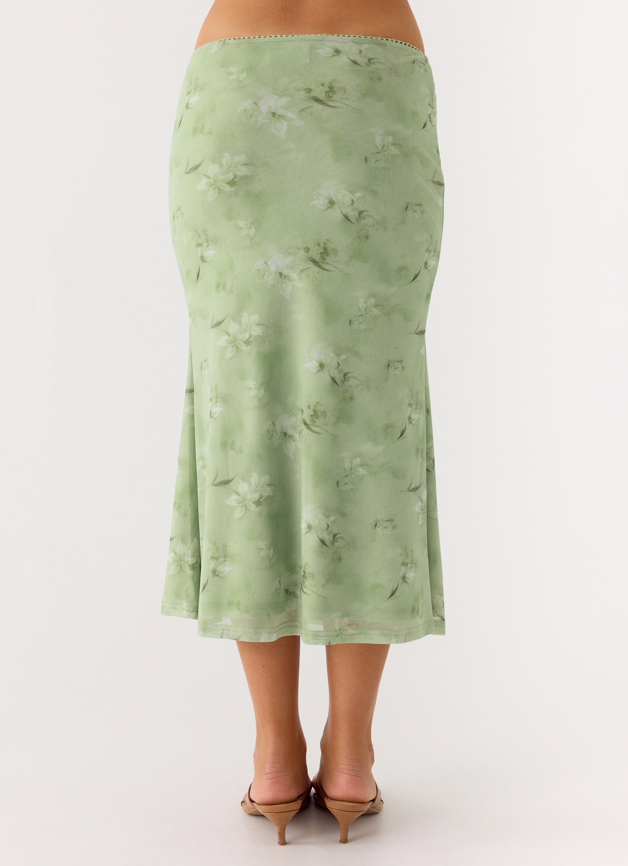 Bahama Low Rise Midi Skirt - Blurred Lime - Image 3