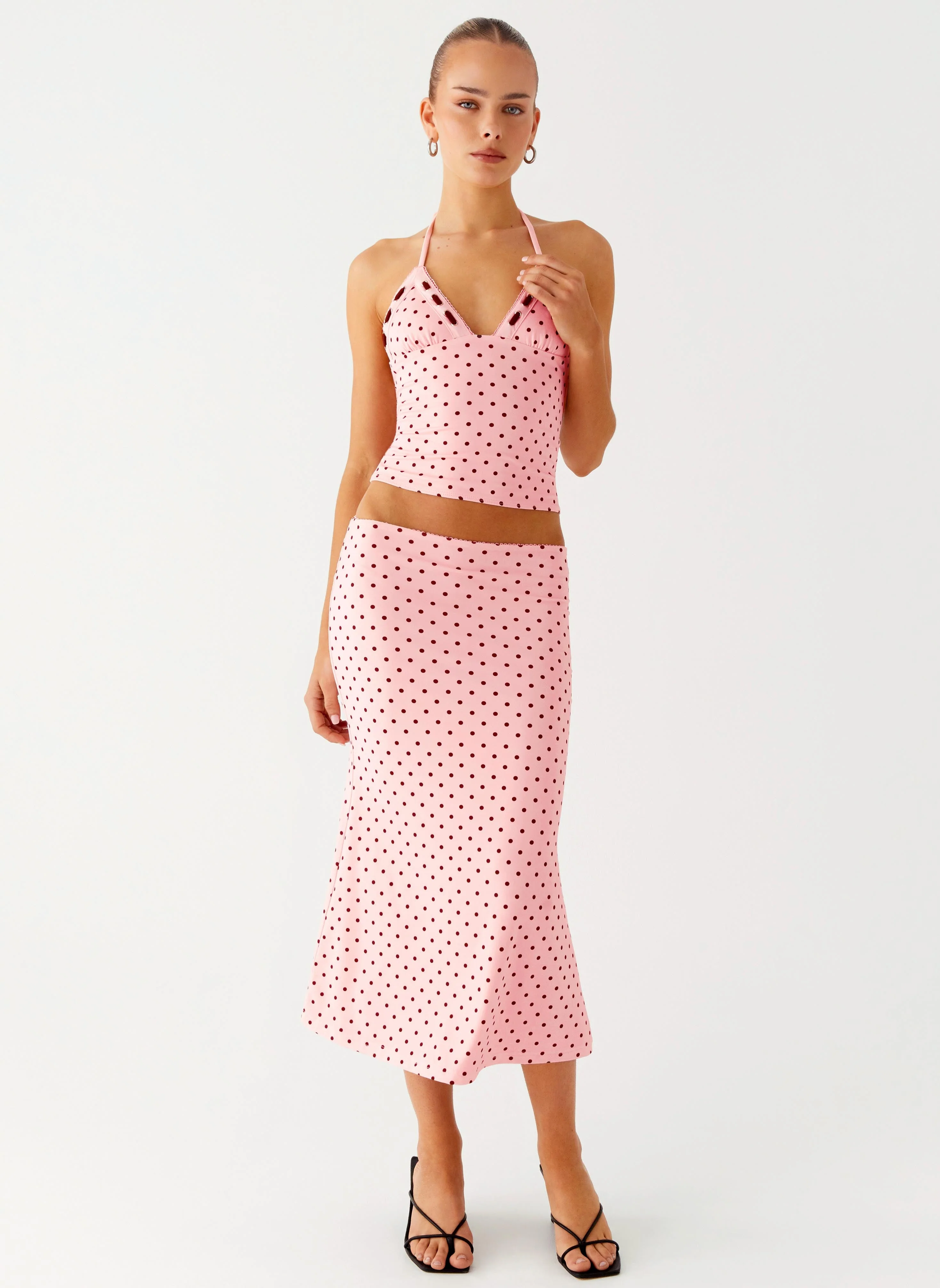 Bahama Low Rise Midi Skirt - Strawberry Dot - Image 6