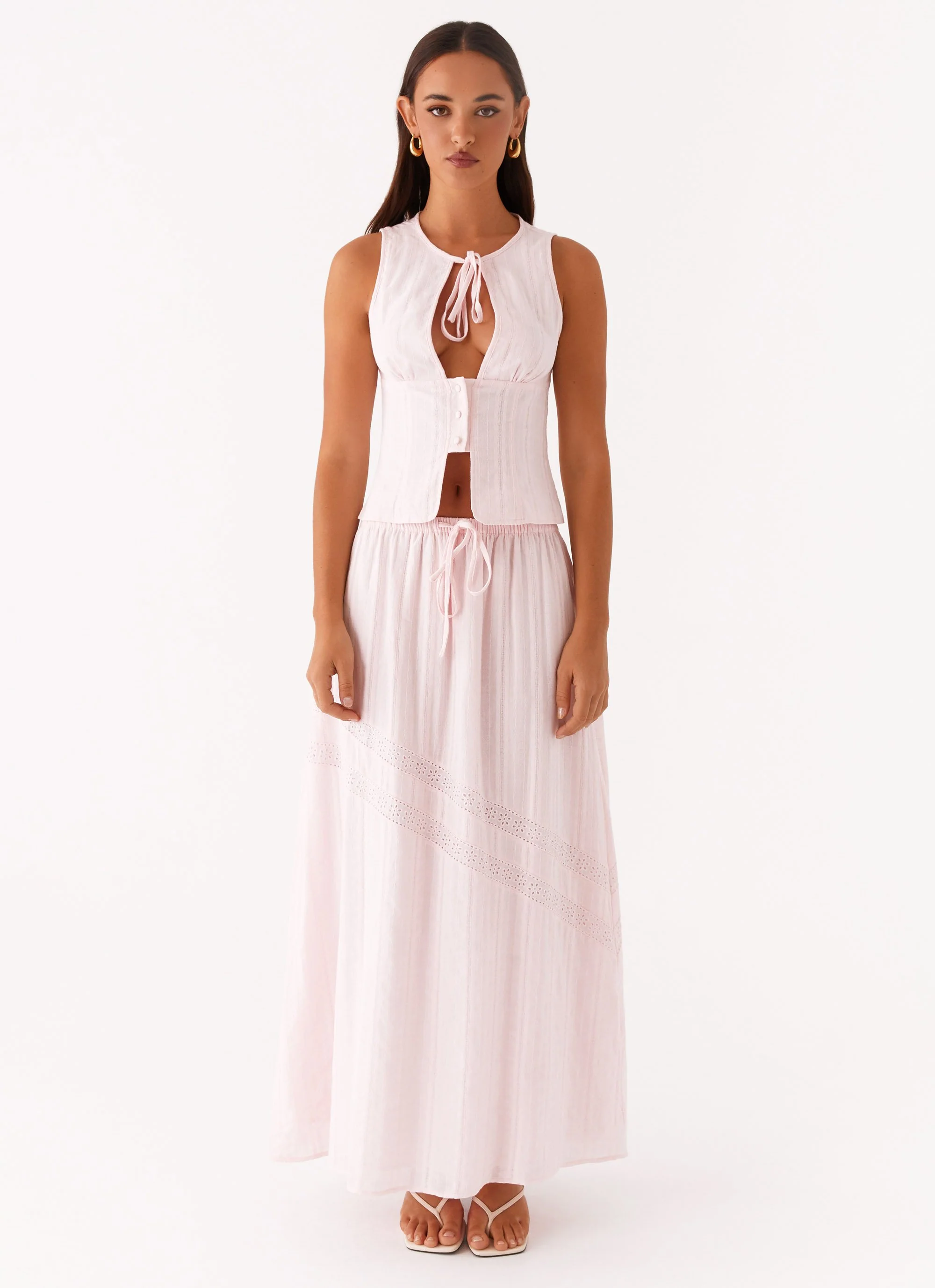 Bailey Tie Front Top - Blush - Image 2