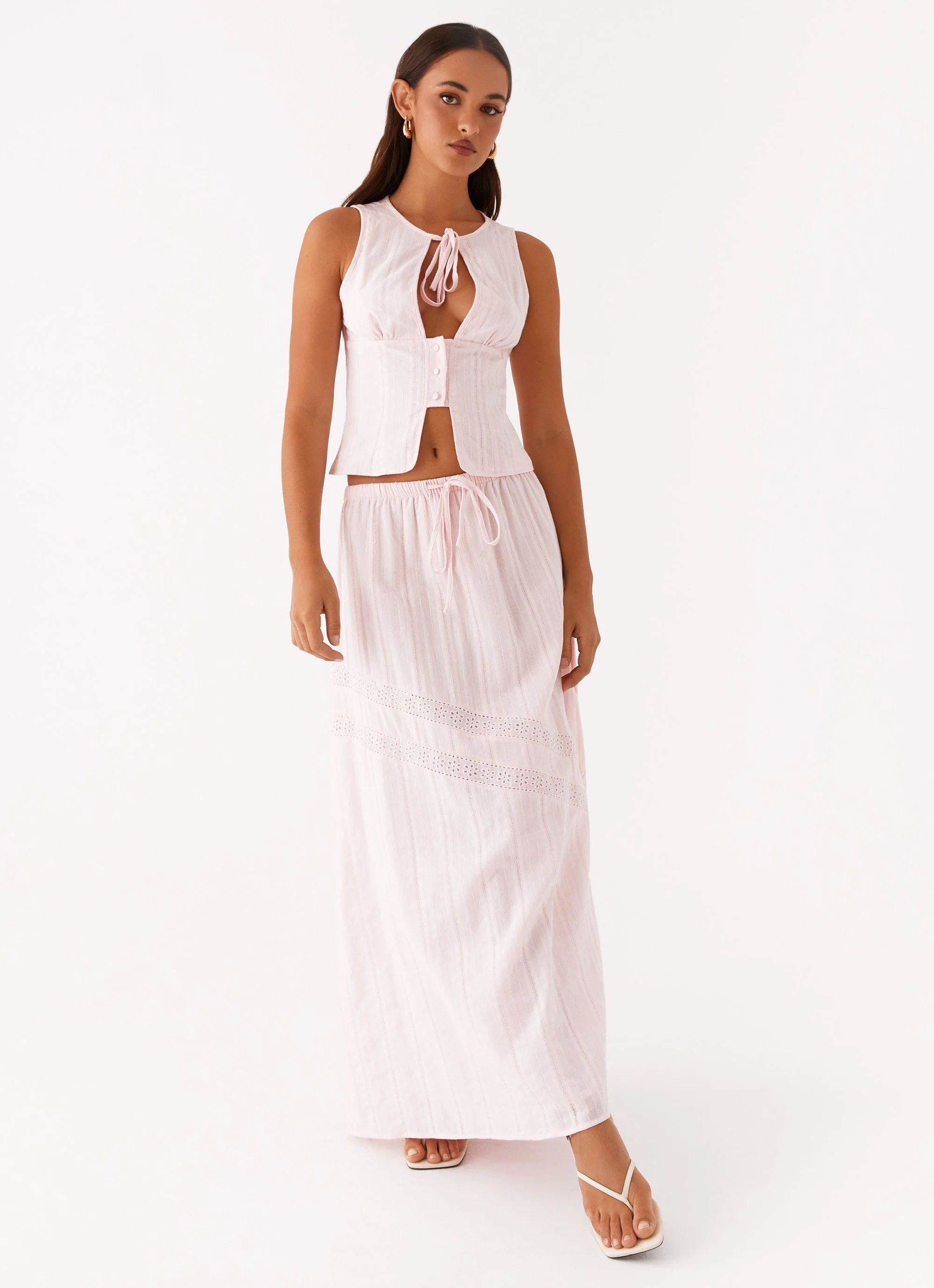 Bailey Tie Front Top - Blush - Image 6