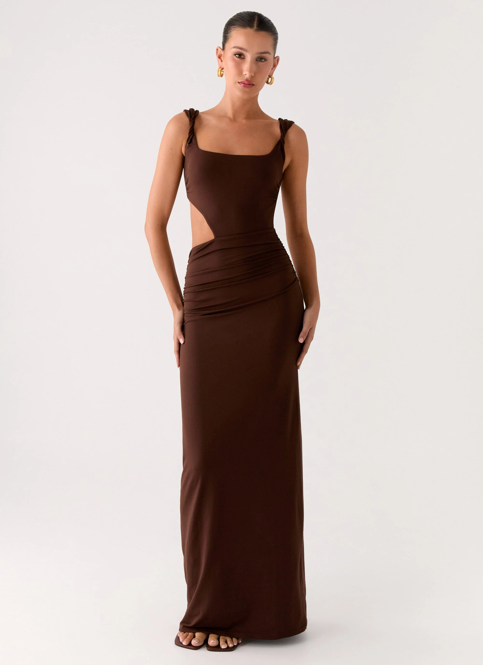 Balvin Cut Out Maxi Dress - Cool Chocolate - Image 5