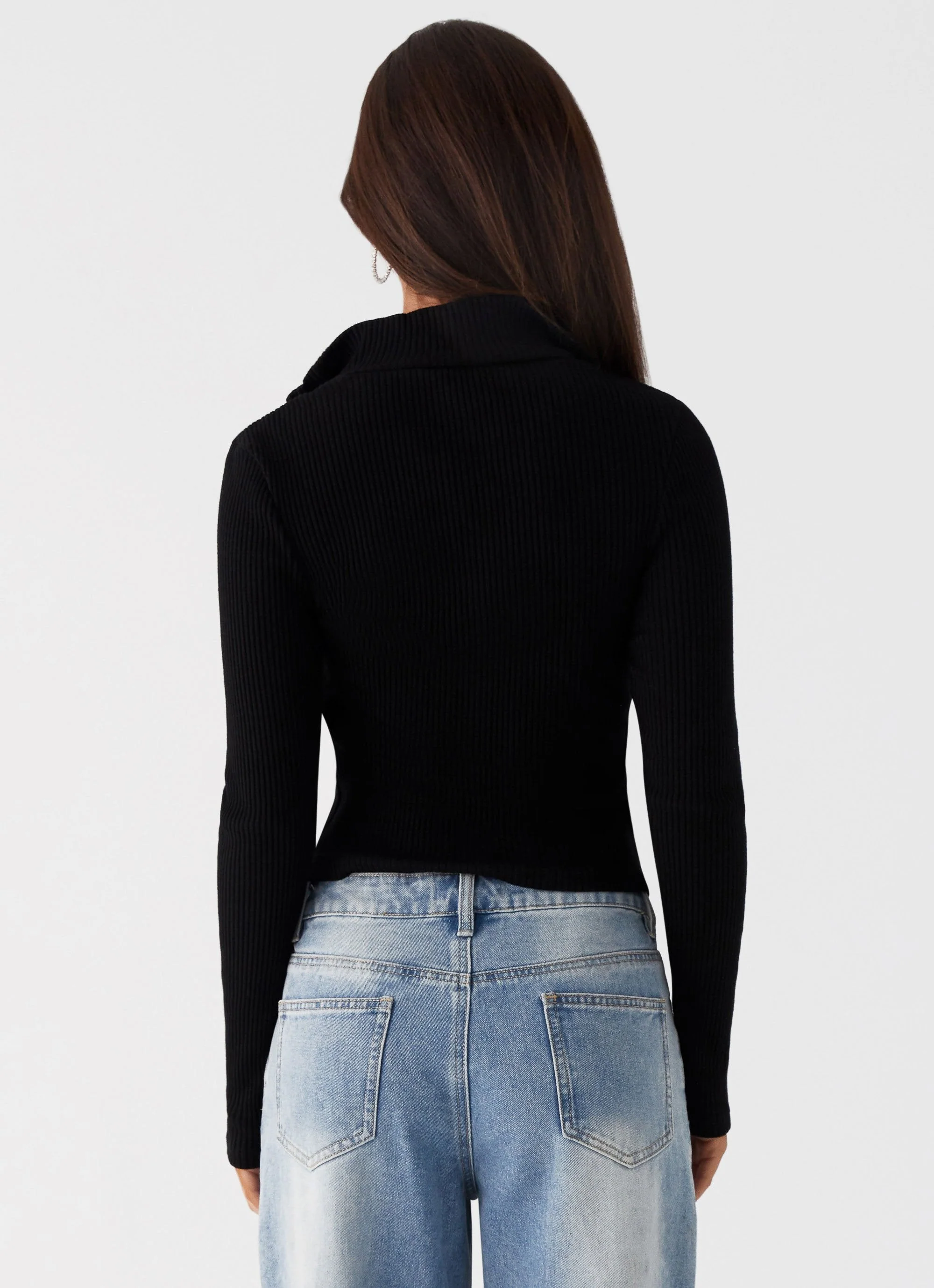 Barbara Long Sleeve Top - Black - Image 4