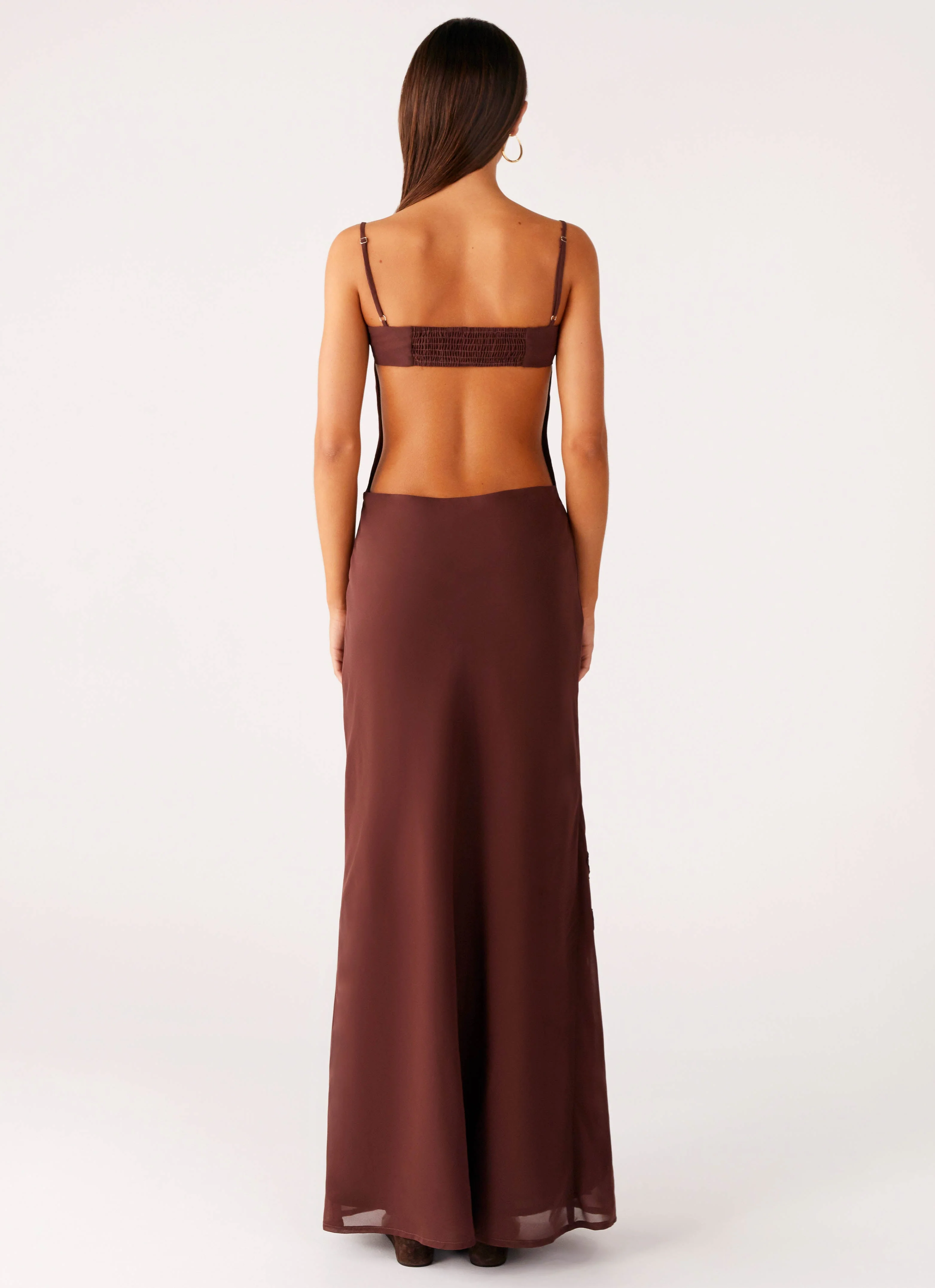 Bayla Beaded Flower Maxi Dress - Chocolate - Image 5