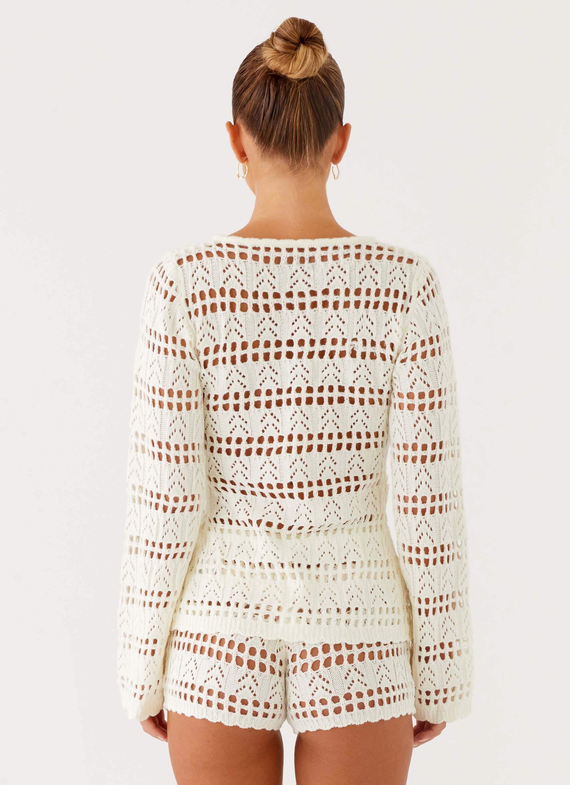 Baylock Crochet Shorts - White - Image 4