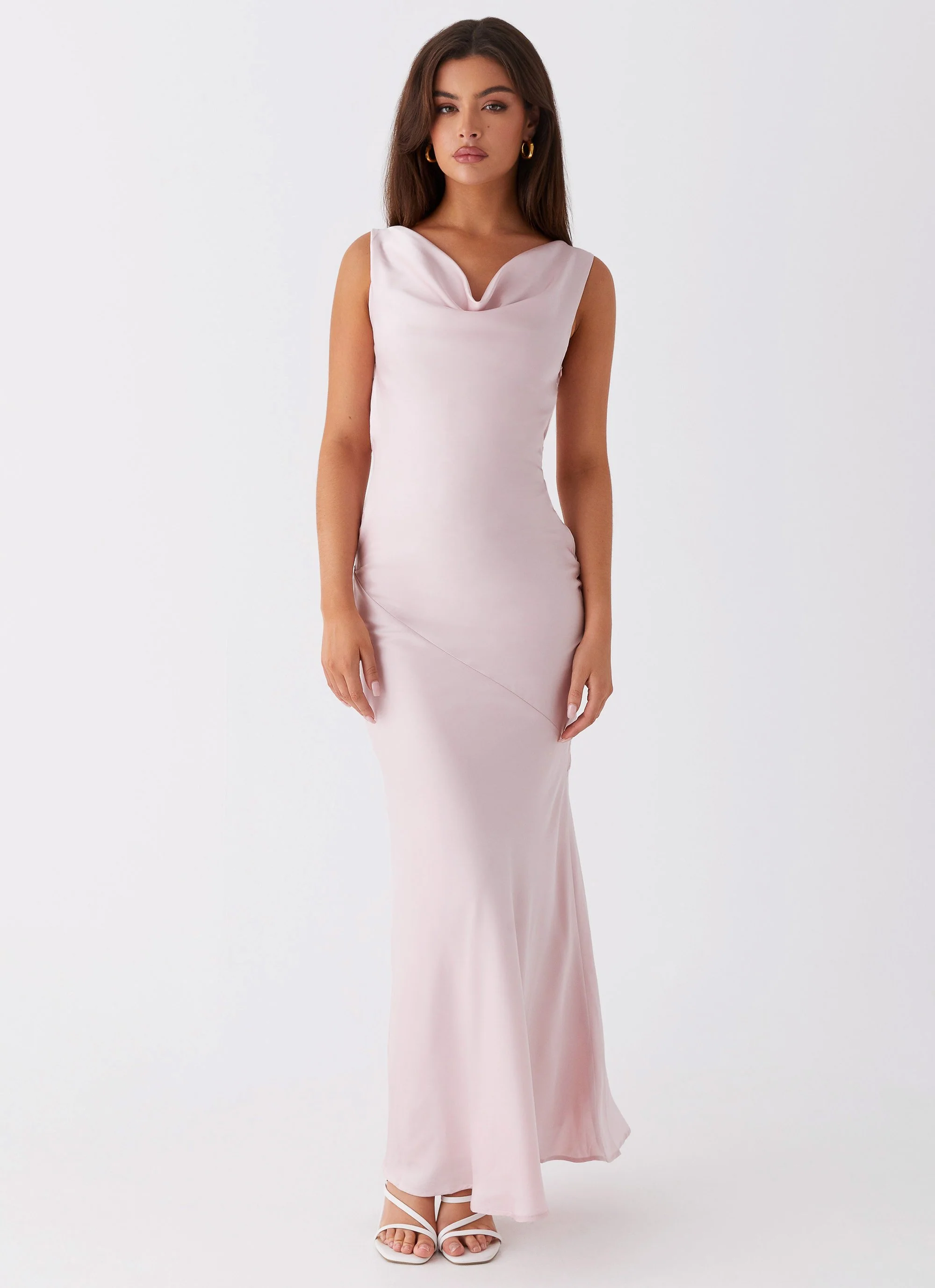 Be Mine Satin Maxi Dress - Mauve Pink - Image 2