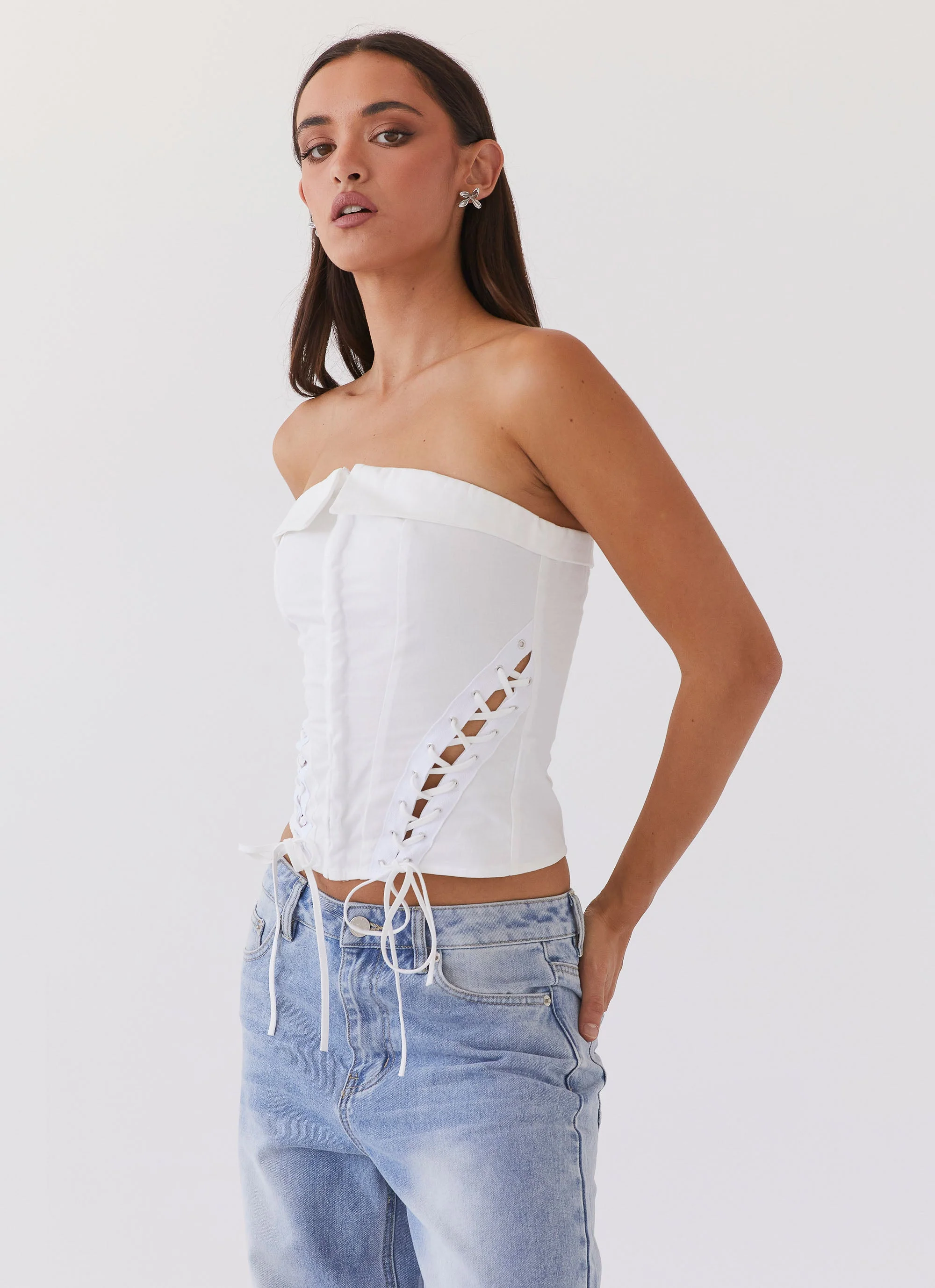 Be My Soulmate Bustier Top - White - Image 3