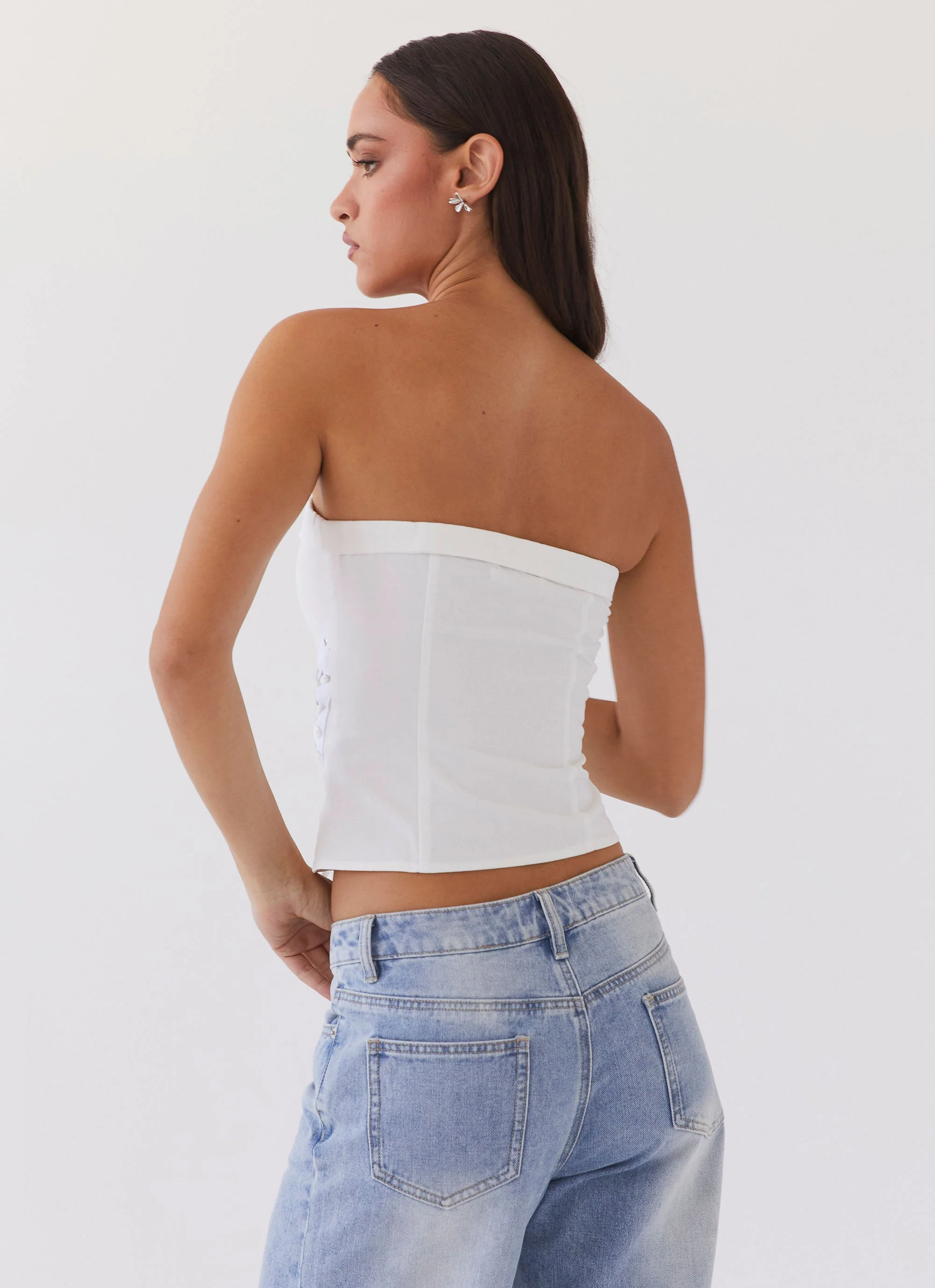 Be My Soulmate Bustier Top - White - Image 4