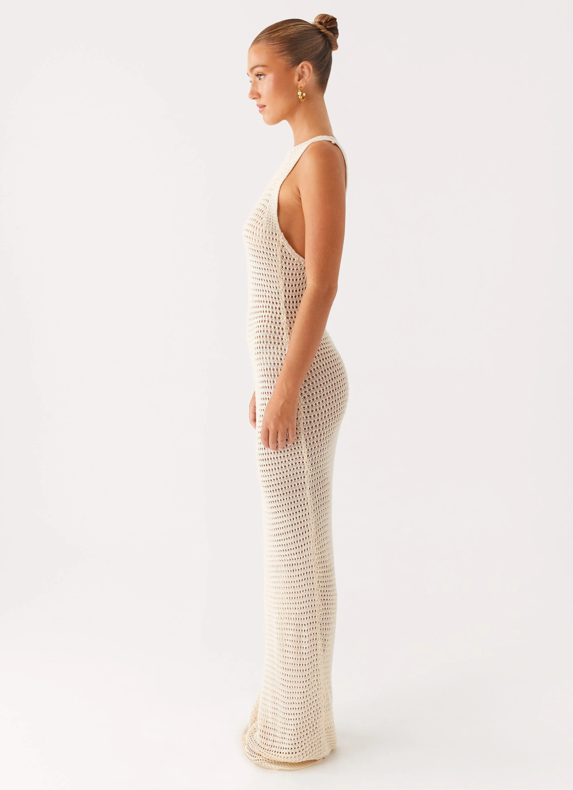 Beach House Crochet Maxi Dress - White - Image 3