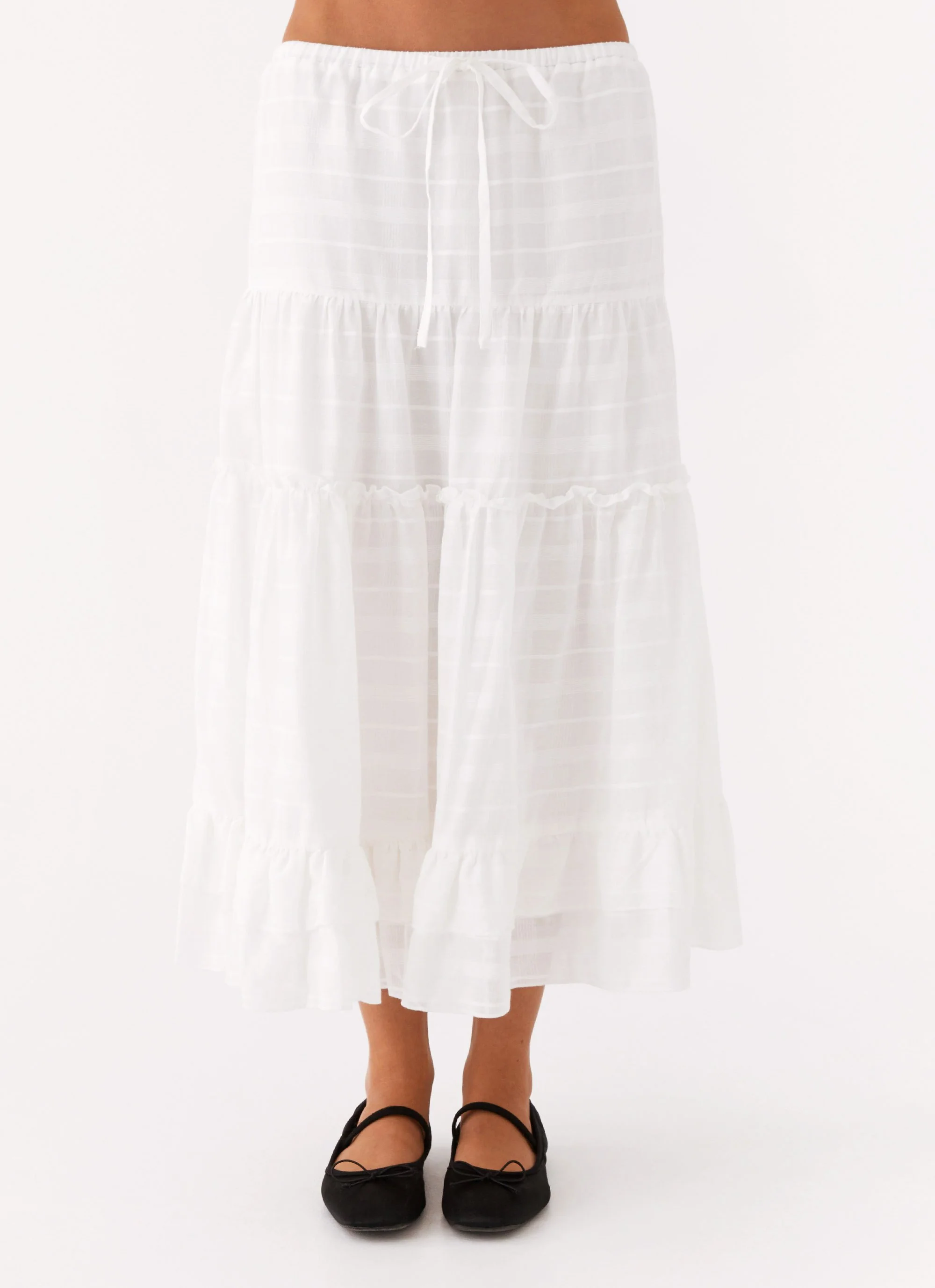 Beatrix Frill Midi Skirt - White - Image 5
