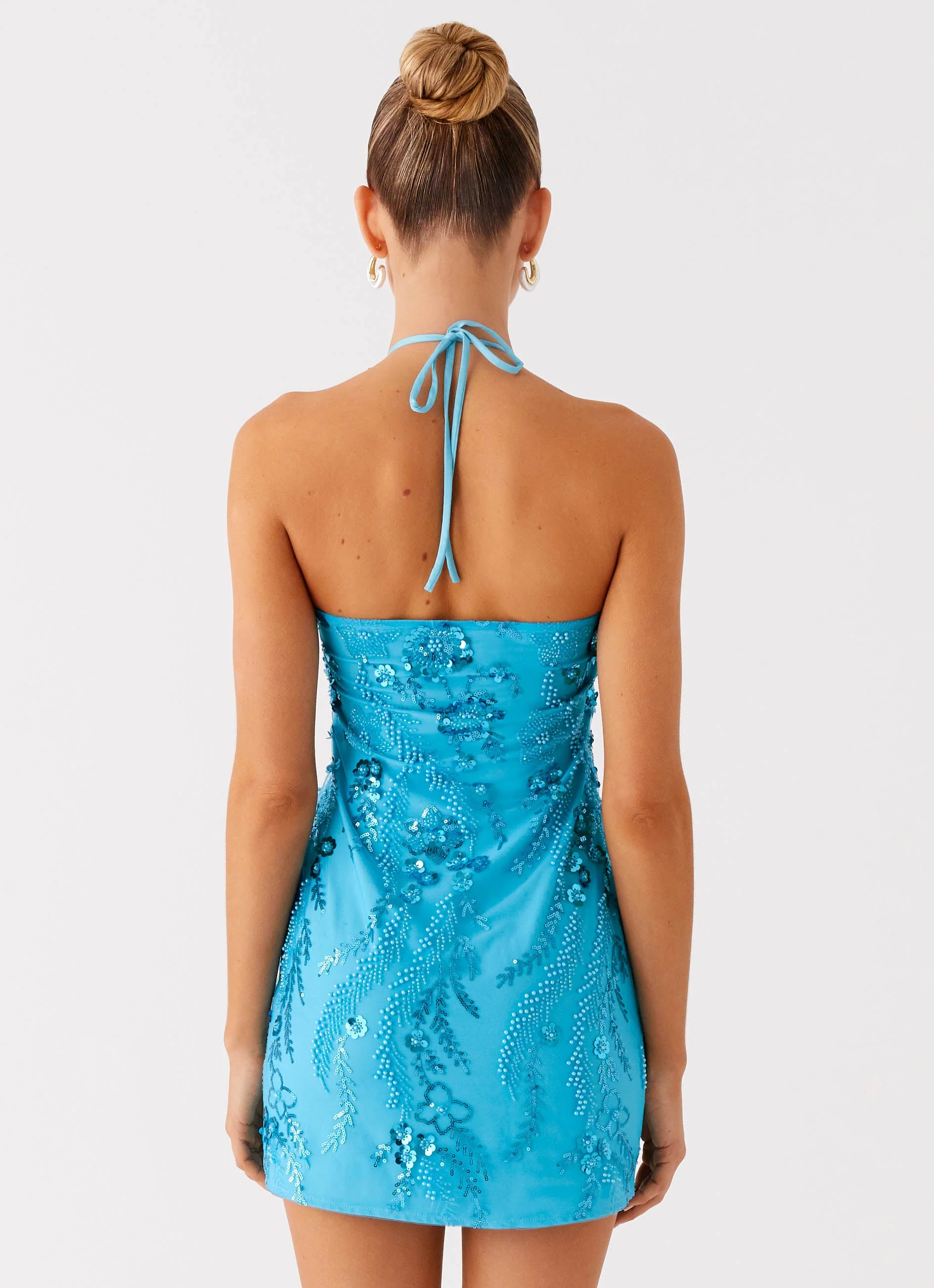 Bebe Beaded Mini Dress - Royal Blue - Image 3