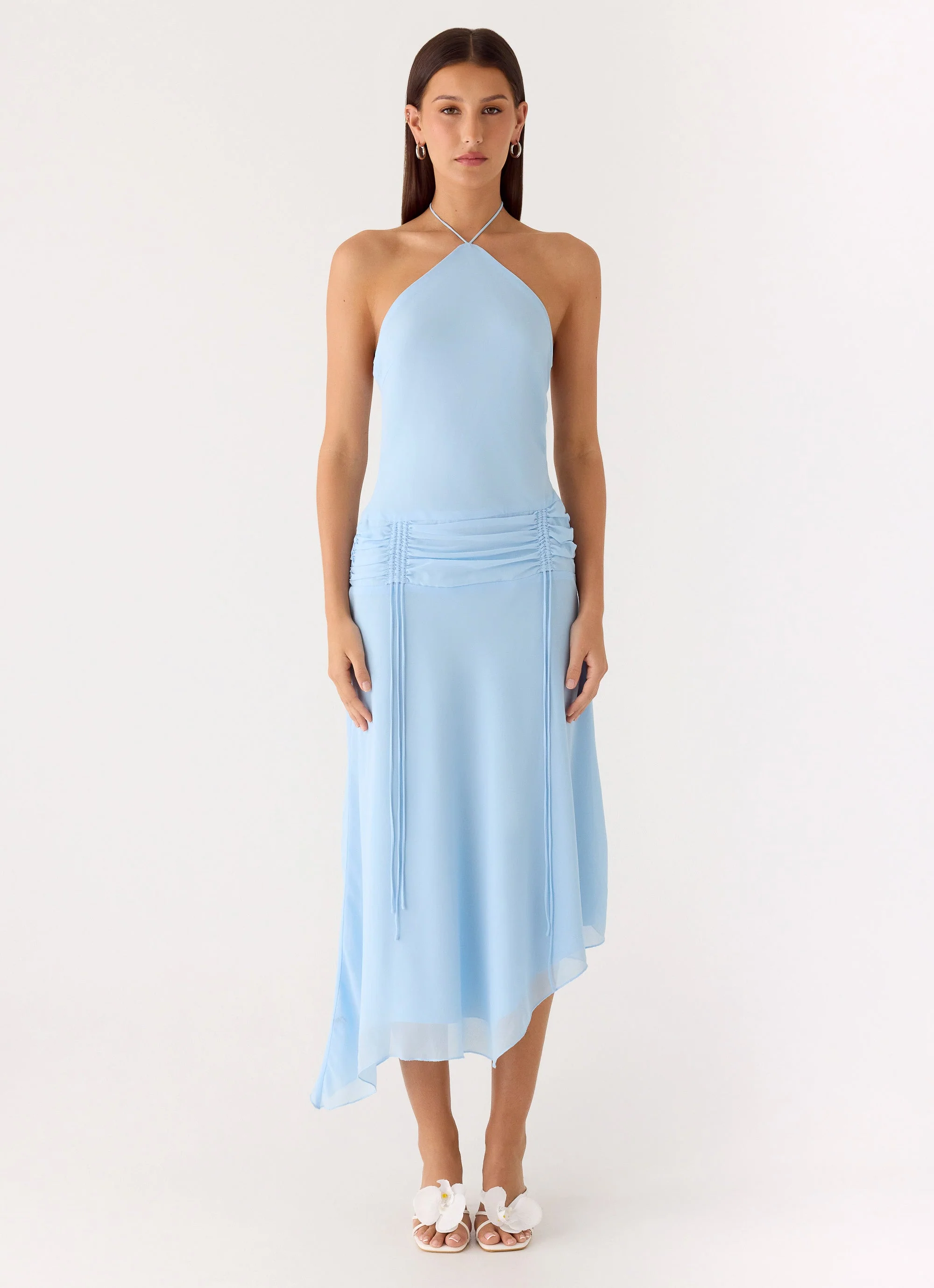 Becerra Chiffon Midi Dress - Blue