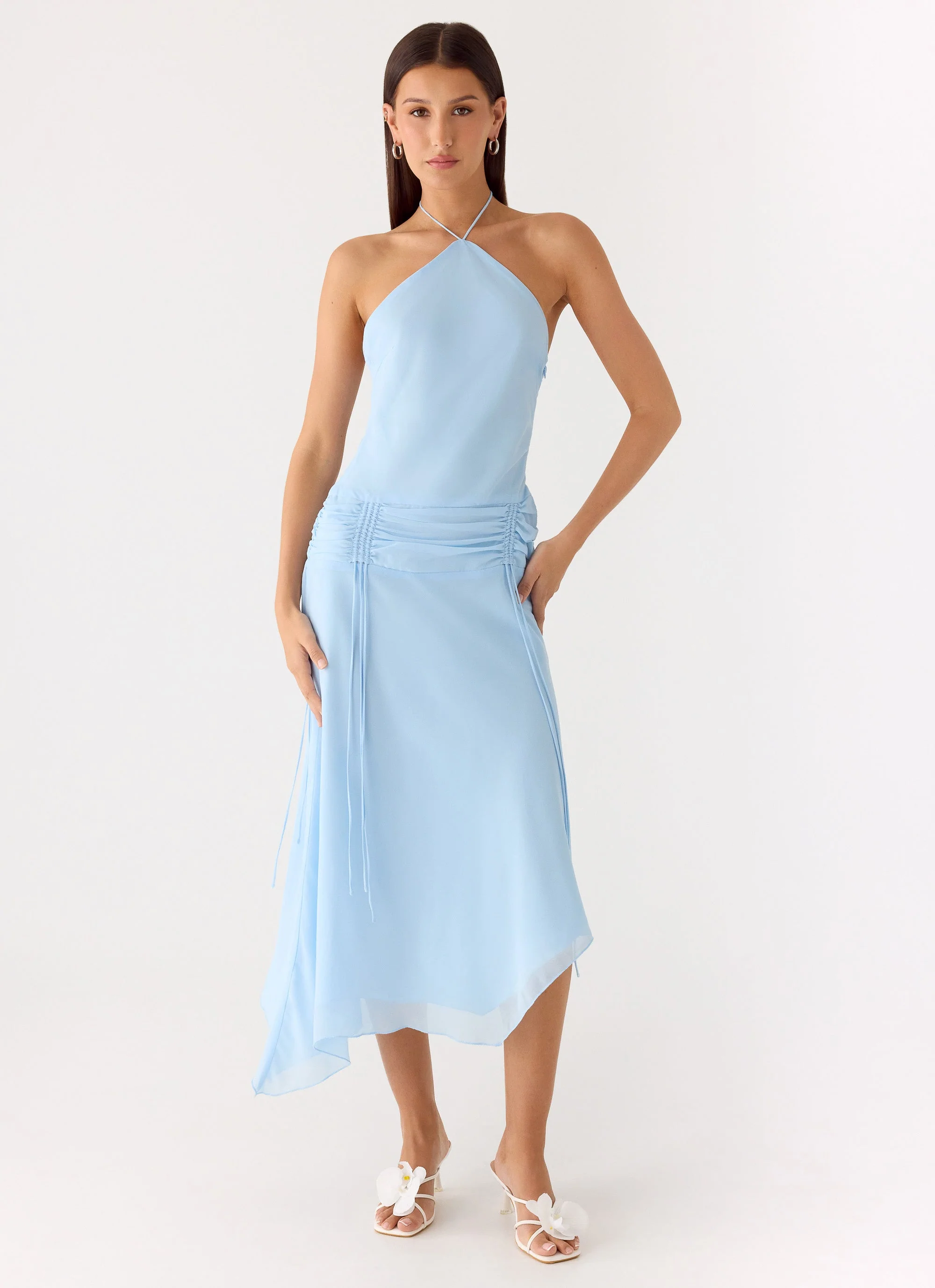 Becerra Chiffon Midi Dress - Blue - Image 4