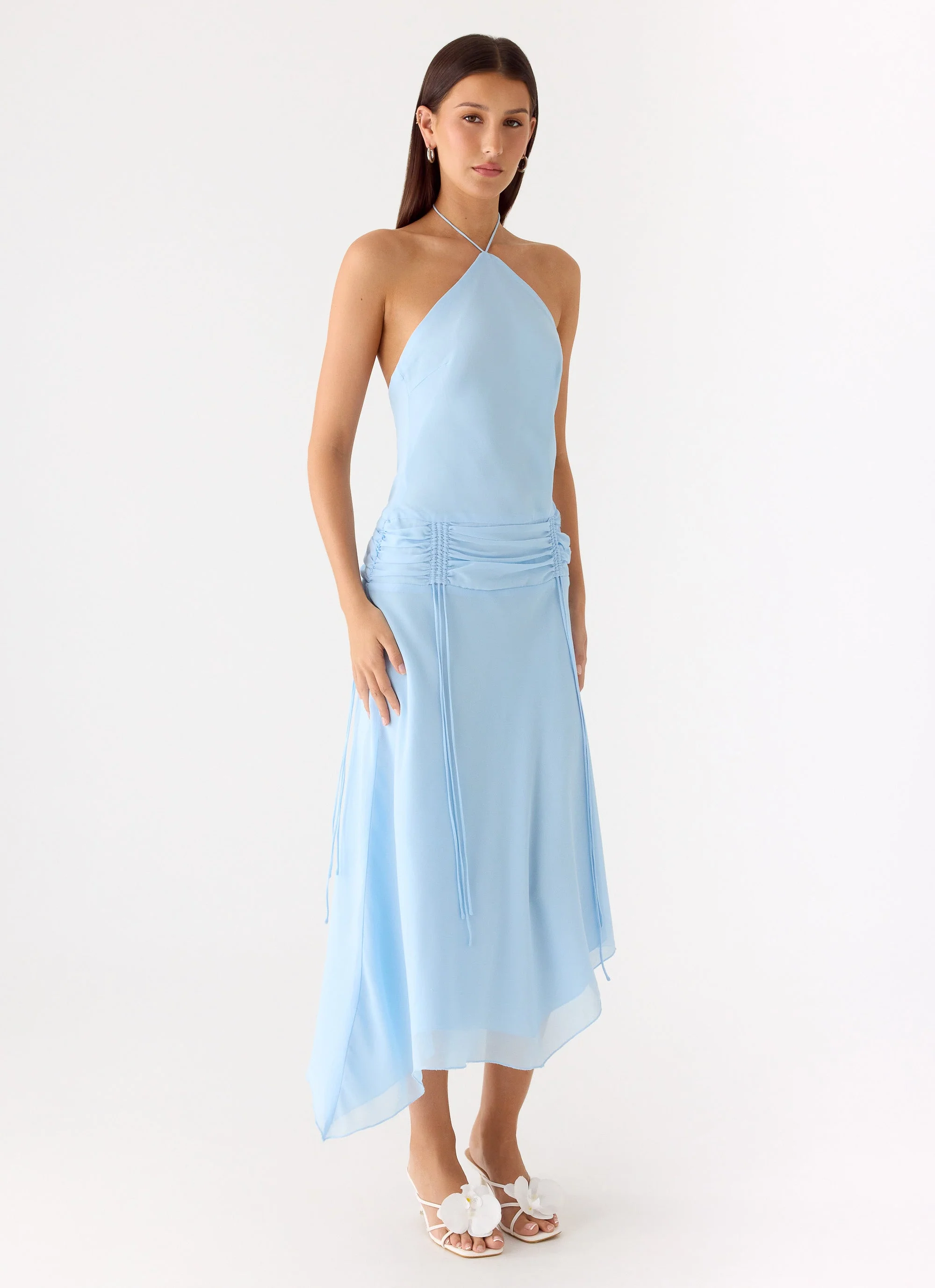 Becerra Chiffon Midi Dress - Blue - Image 5